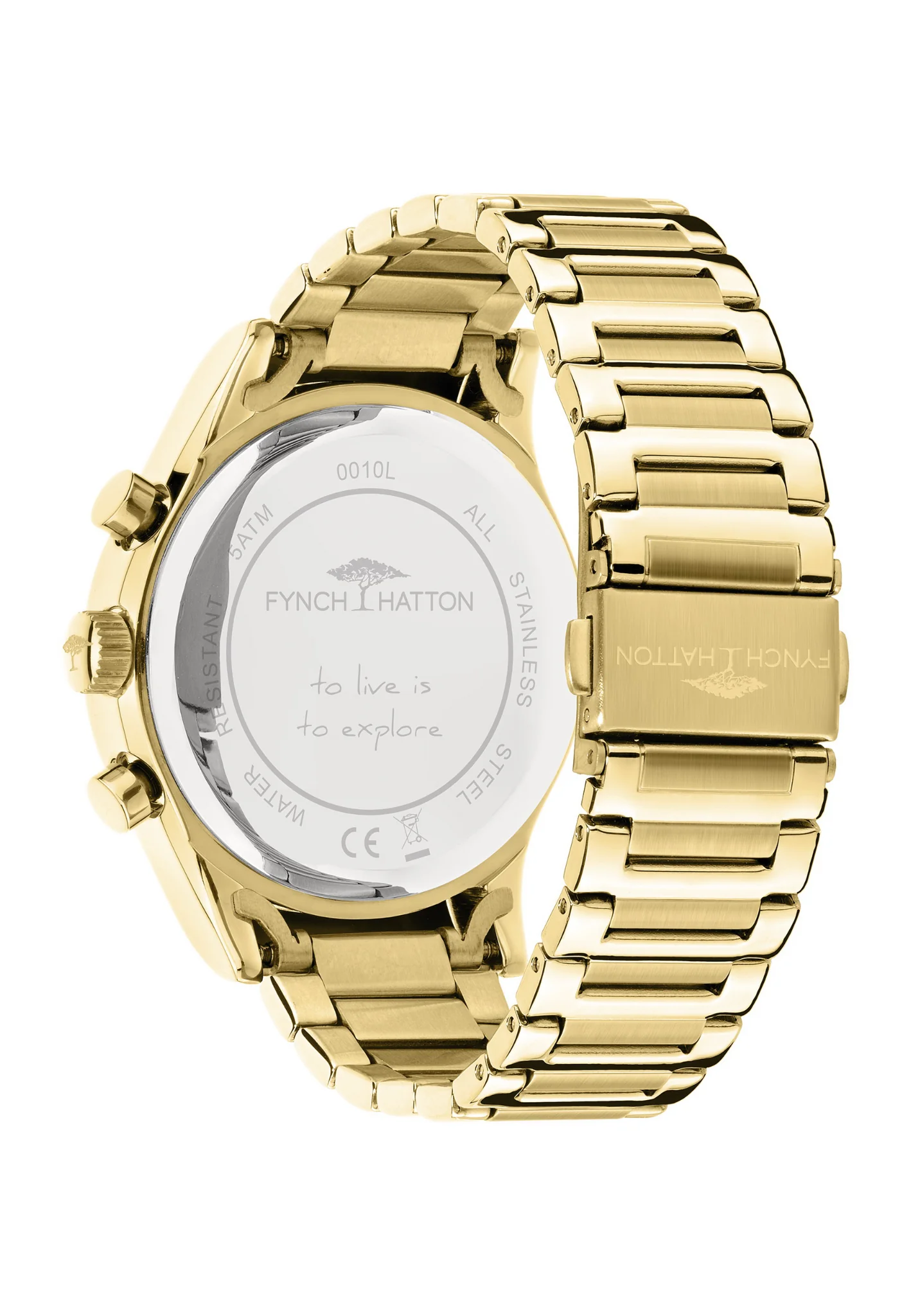 Armbanduhr aus Edelstahl | gold - Image 4