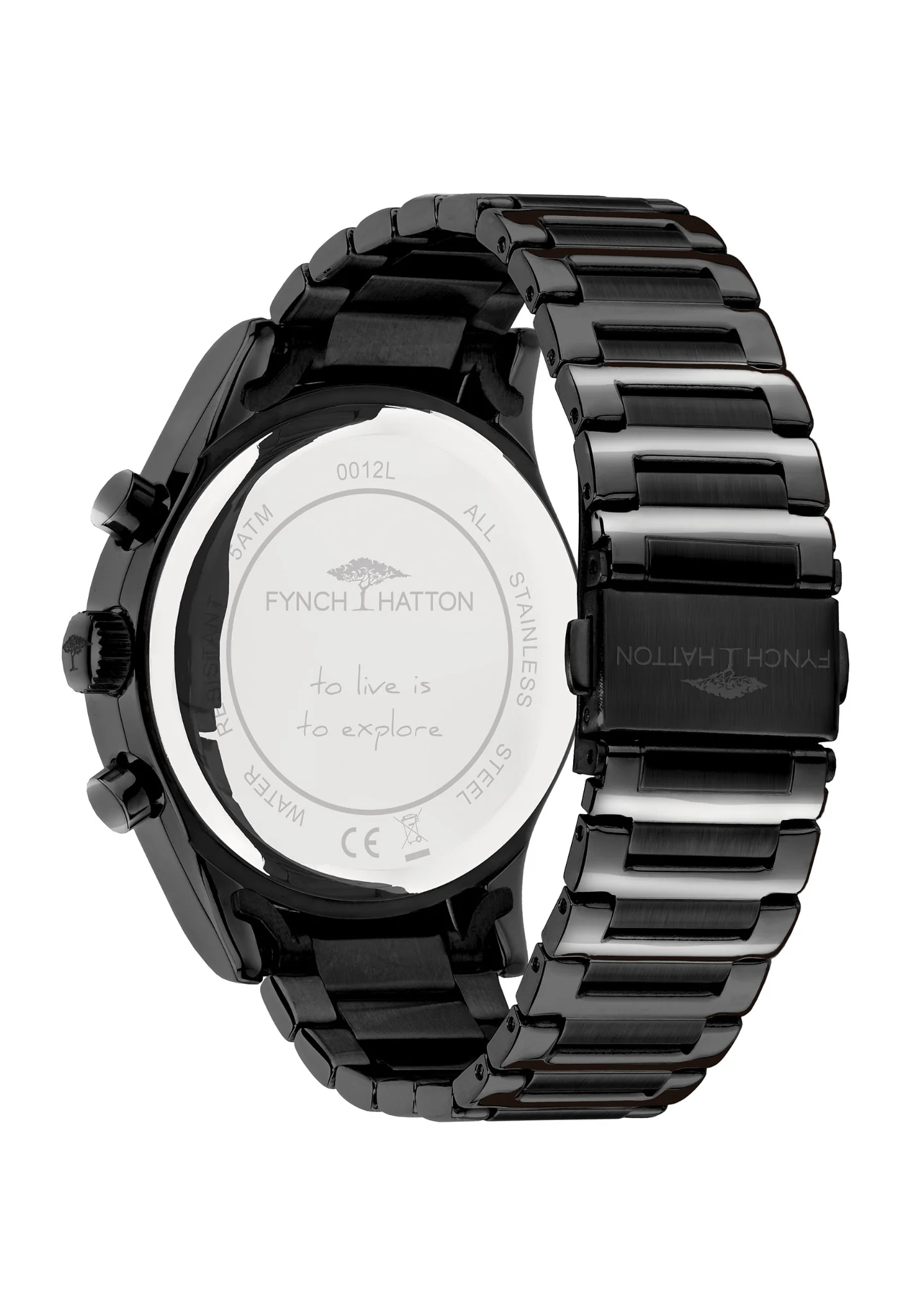 Armbanduhr aus Edelstahl | schwarz - Image 4