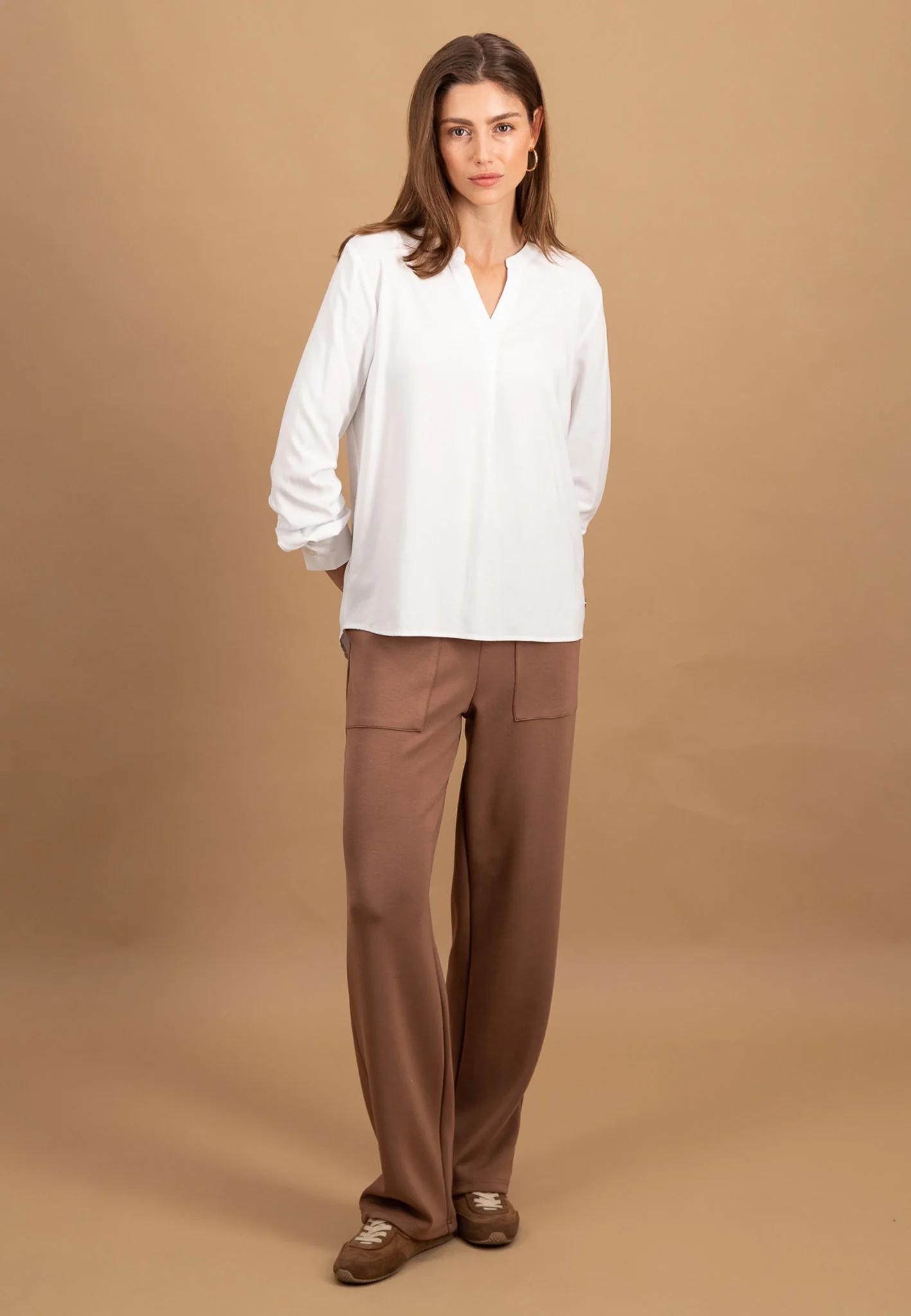 Bluse aus Viskose mit Serafino-Ausschnitt - Image 10