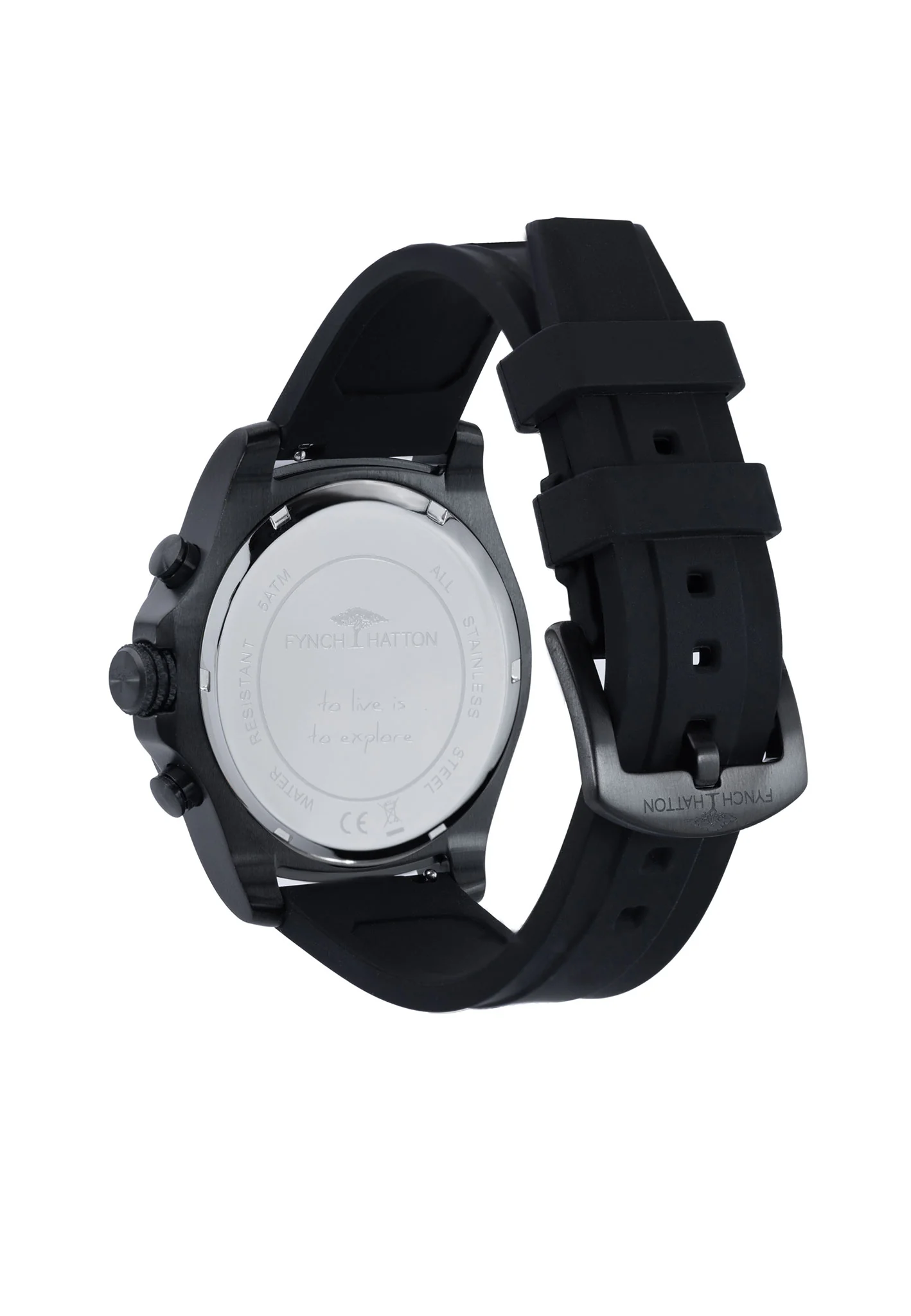 Edelstahlarmbanduhr mit Chronographenfunktion und Silikonband - Image 4