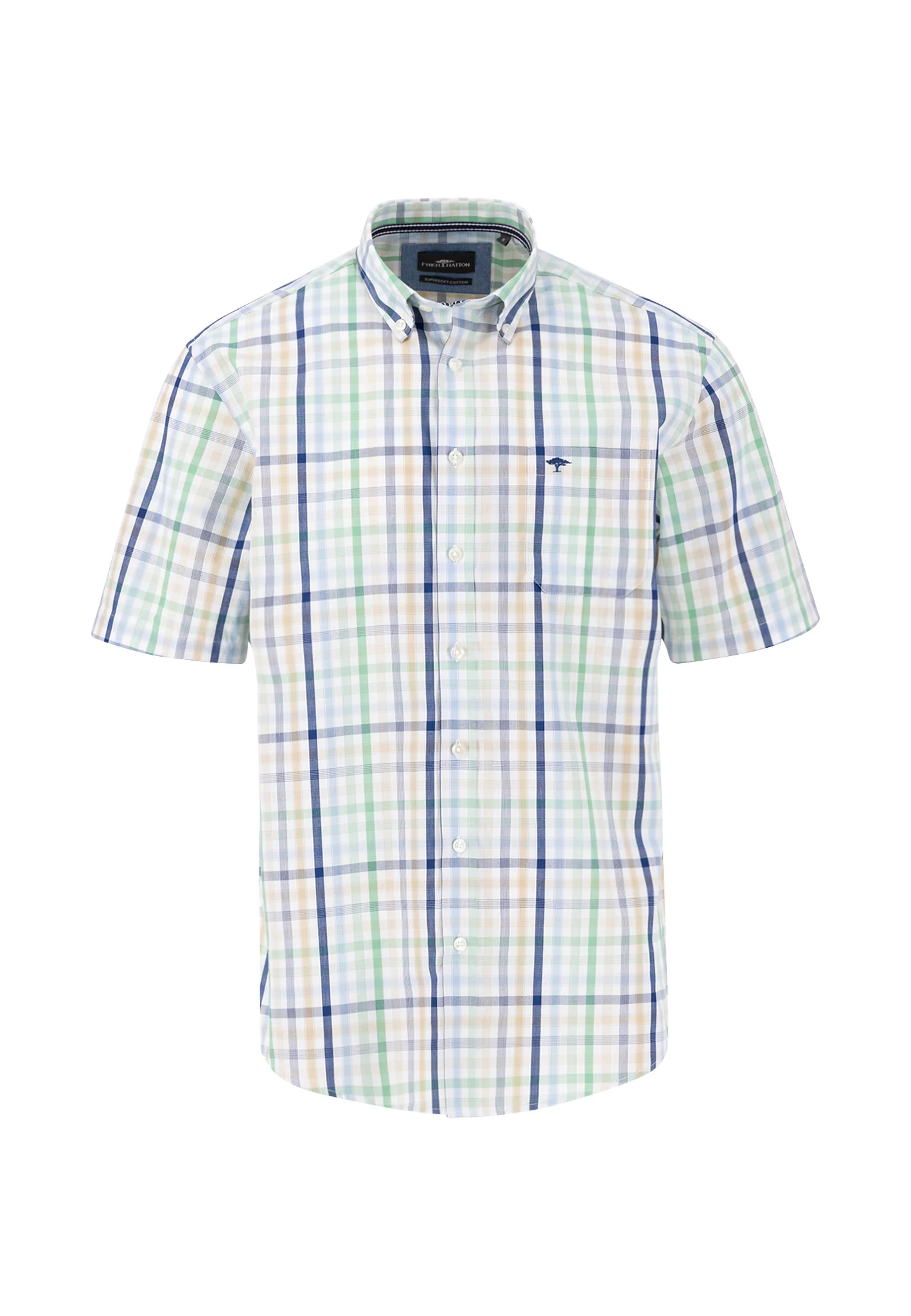 Fein kariertes Halbarm-Hemd mit Logodetail - Image 13