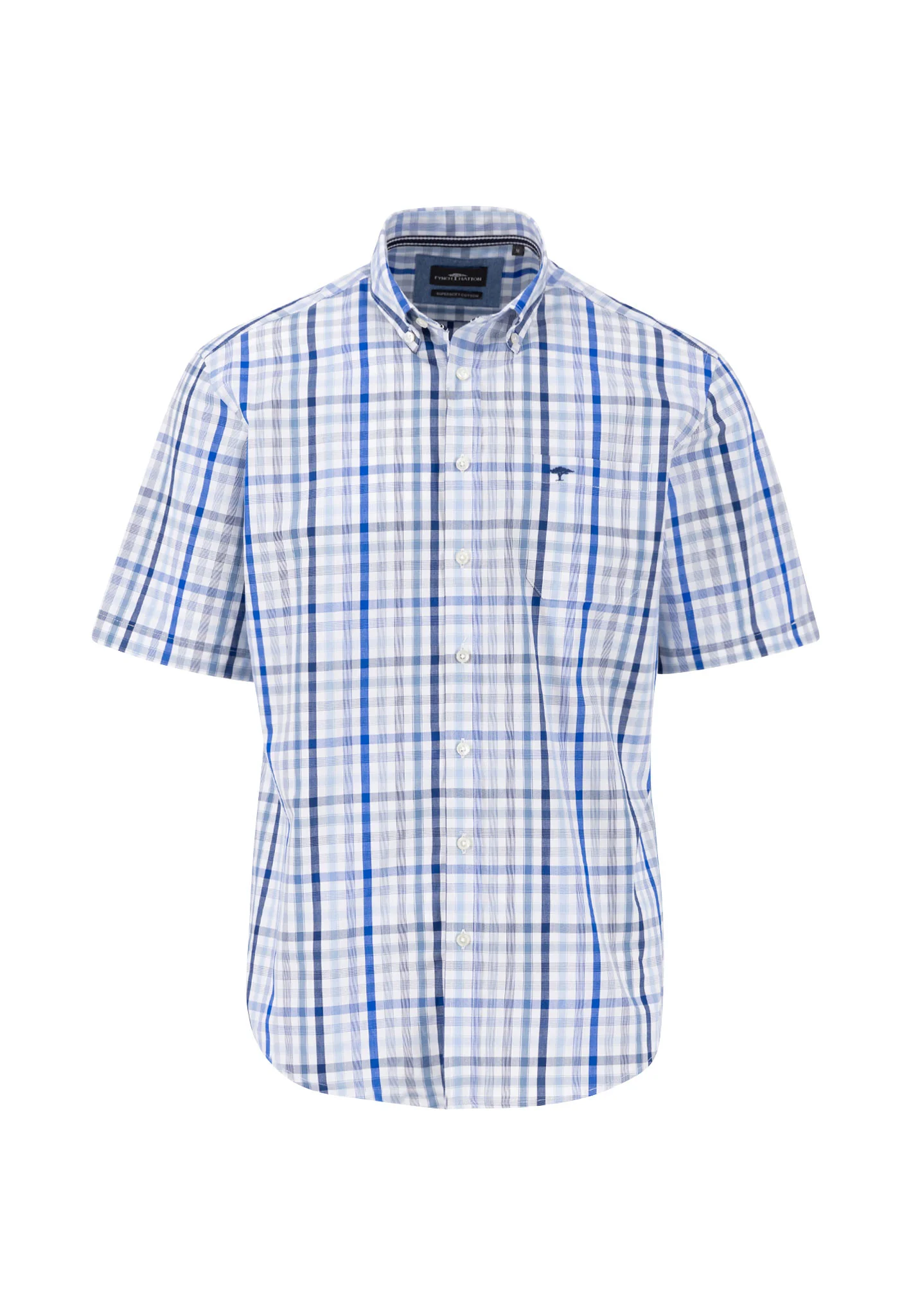 Fein kariertes Halbarm-Hemd mit Logodetail - Image 7