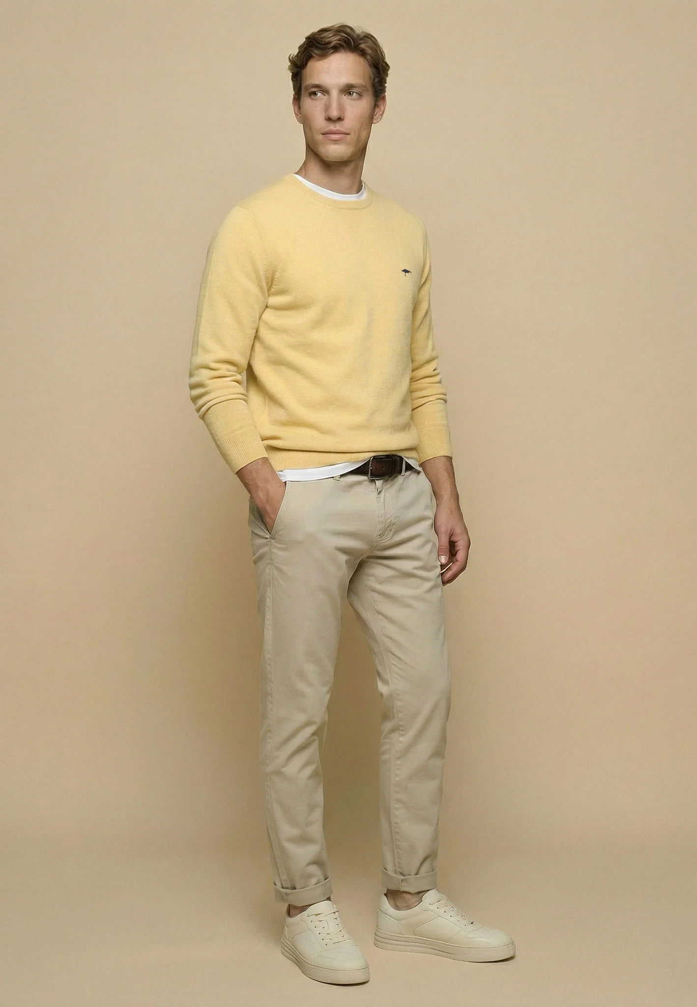 Feinstrickpullover aus reiner Baumwolle mit Rundhalsausschnitt - Image 13