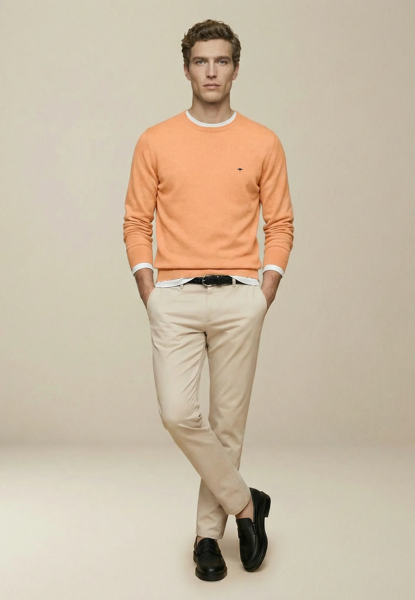 Feinstrickpullover aus reiner Baumwolle mit Rundhalsausschnitt - Image 17