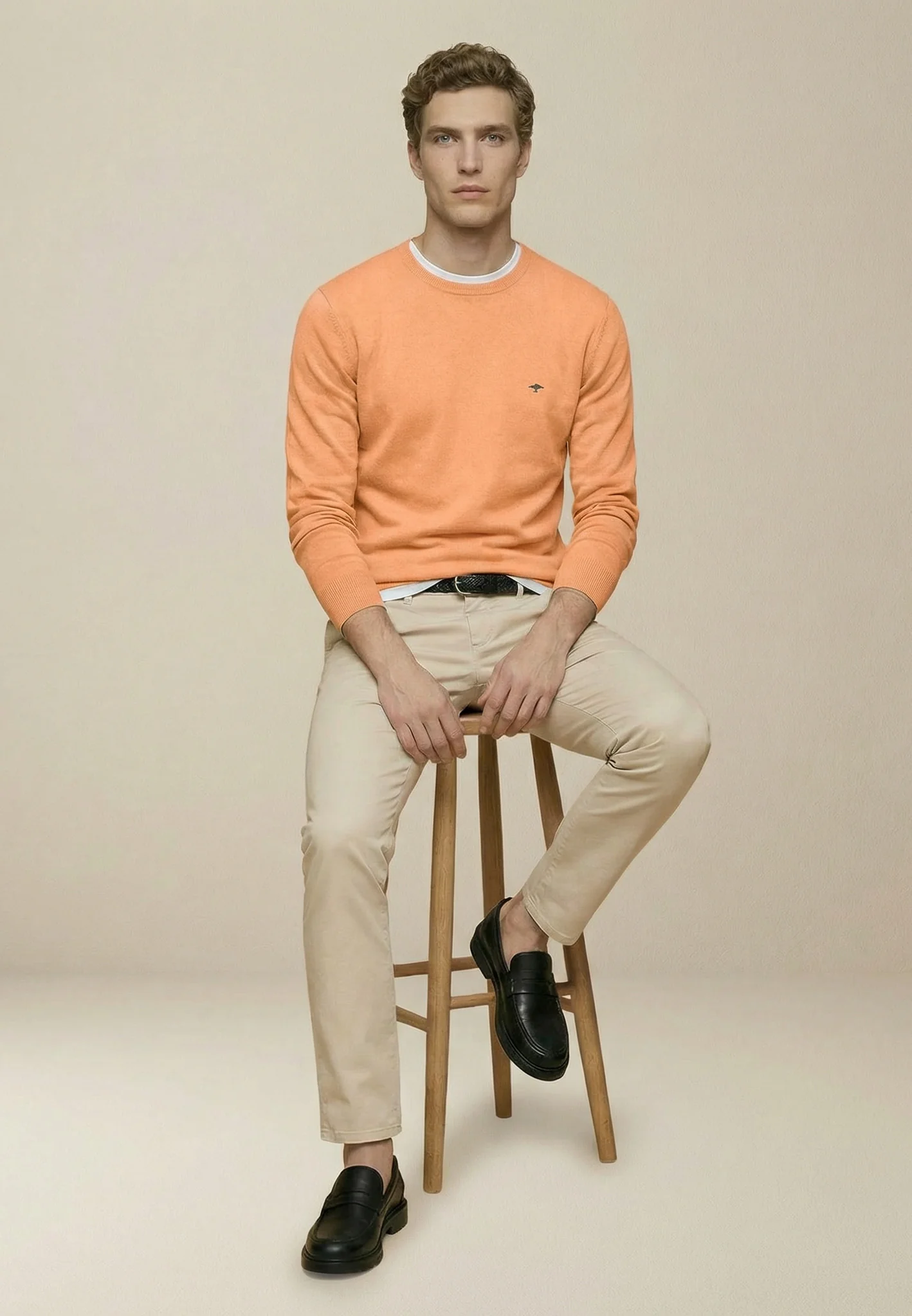 Feinstrickpullover aus reiner Baumwolle mit Rundhalsausschnitt - Image 18