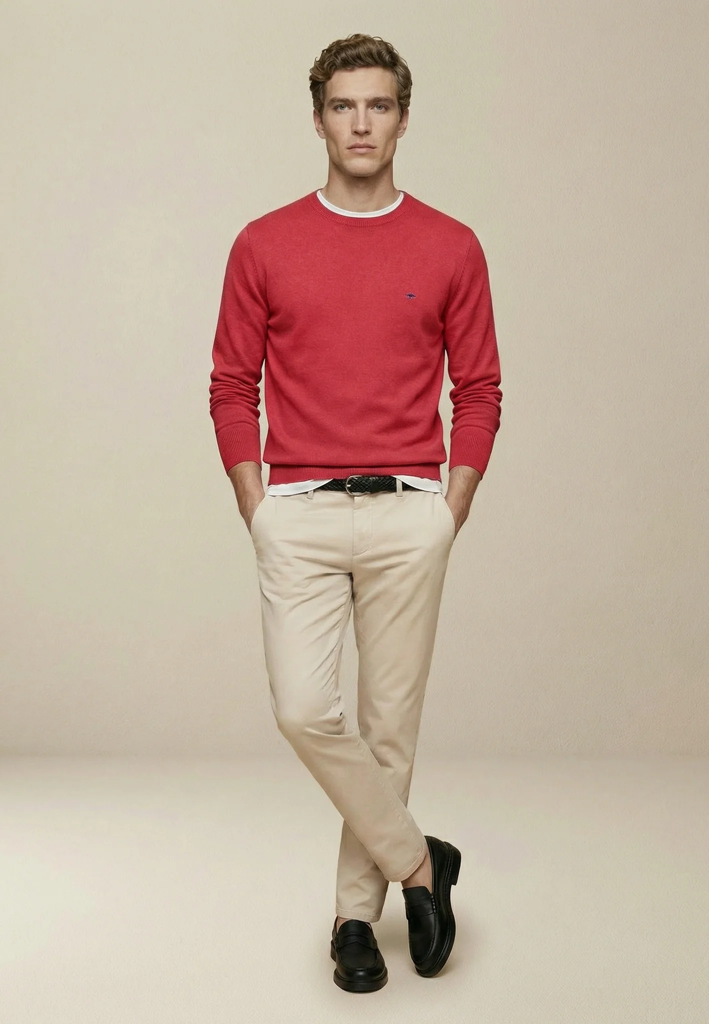 Feinstrickpullover aus reiner Baumwolle mit Rundhalsausschnitt - Image 27