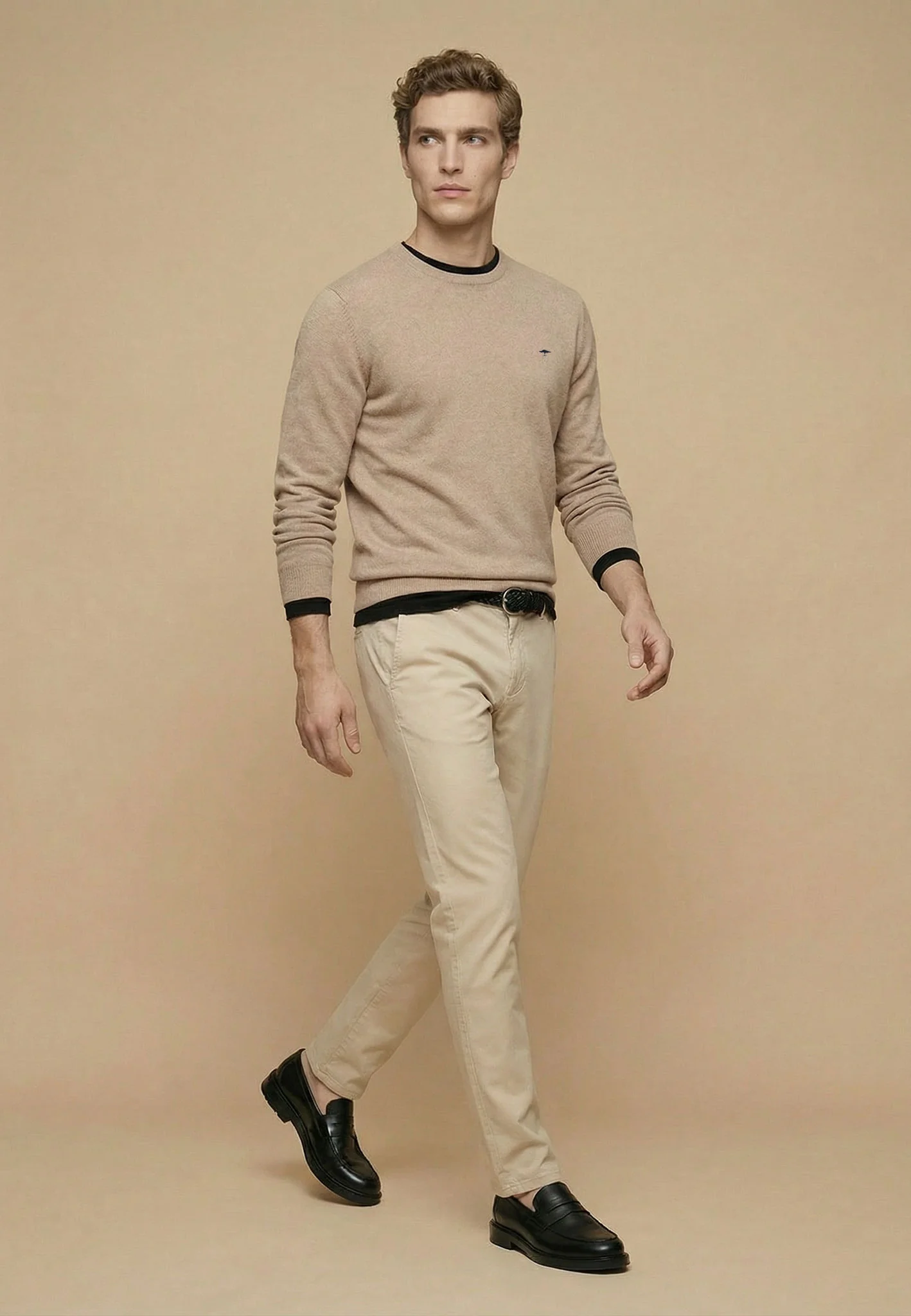 Feinstrickpullover aus reiner Baumwolle mit Rundhalsausschnitt - Image 3