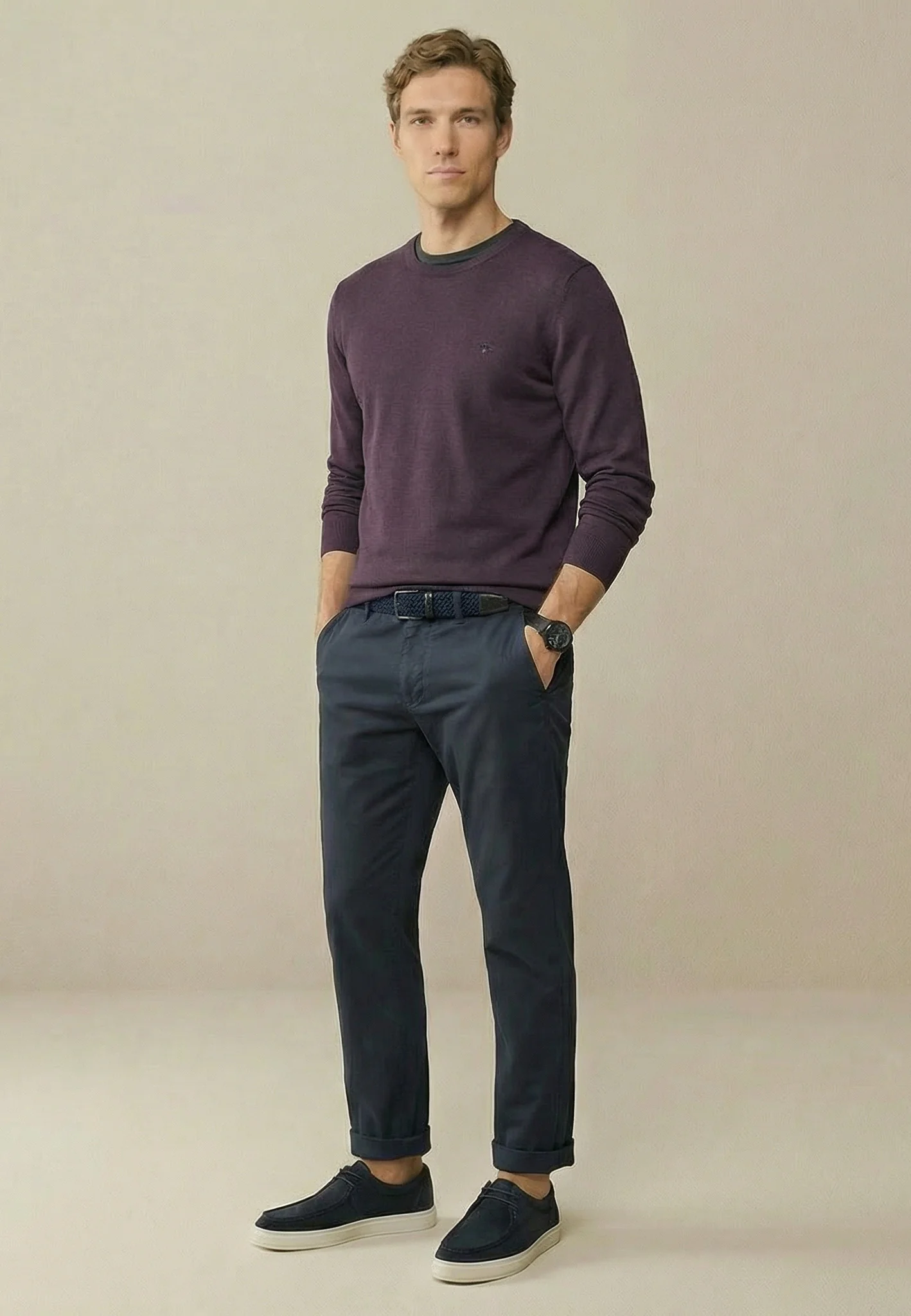 Feinstrickpullover aus reiner Baumwolle mit Rundhalsausschnitt - Image 32