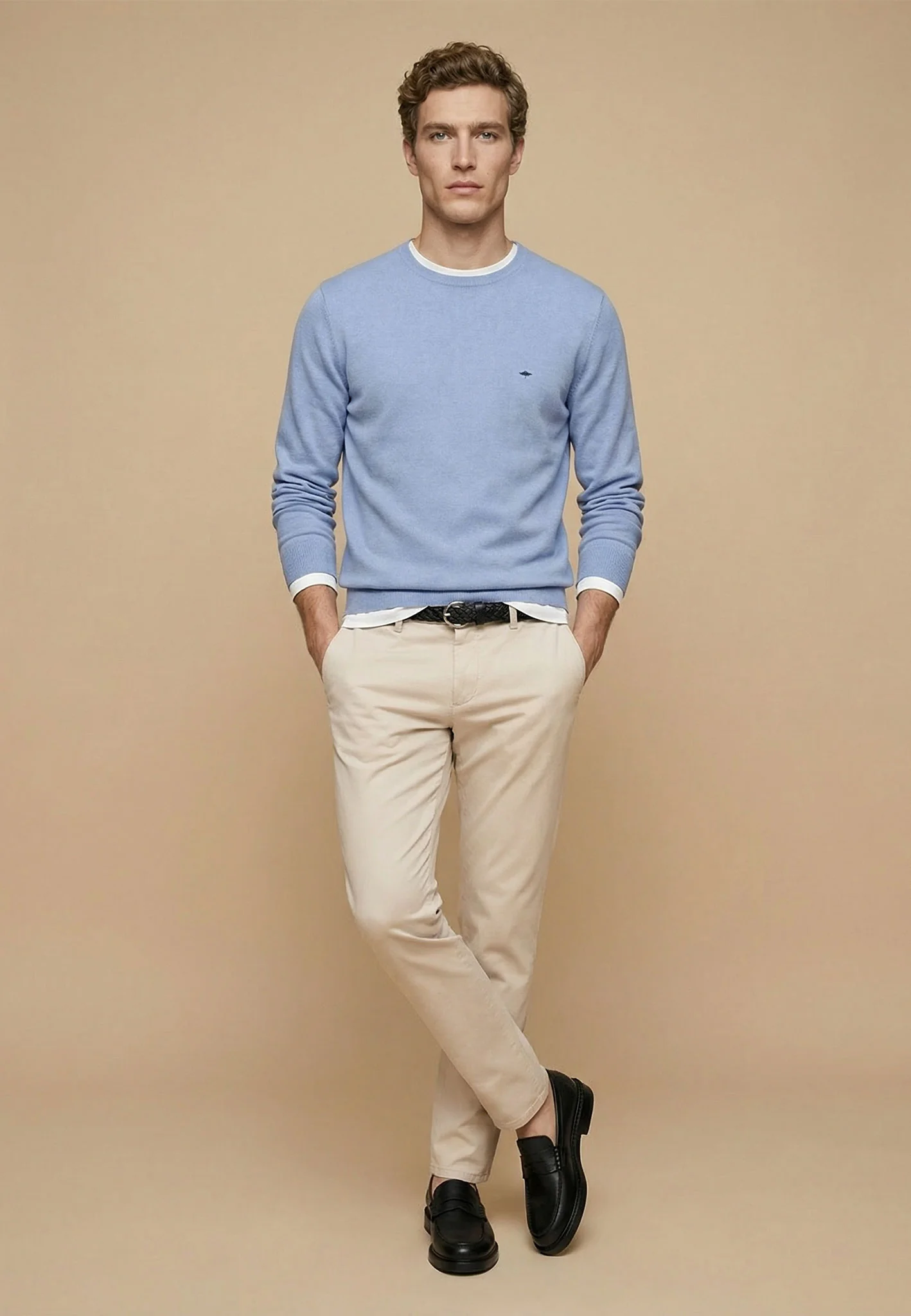 Feinstrickpullover aus reiner Baumwolle mit Rundhalsausschnitt - Image 7