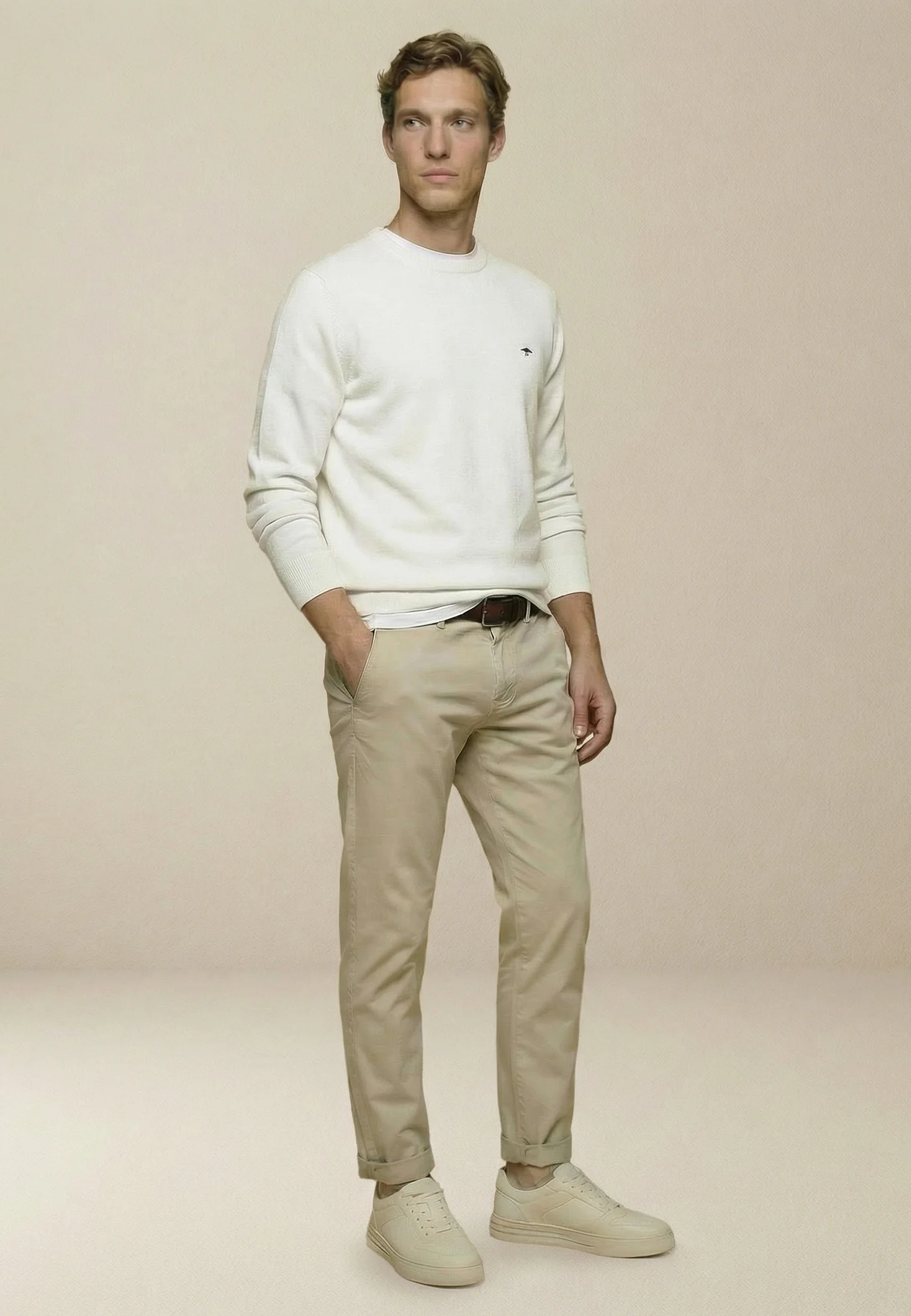 Feinstrickpullover aus reiner Baumwolle mit Rundhalsausschnitt - Image 78