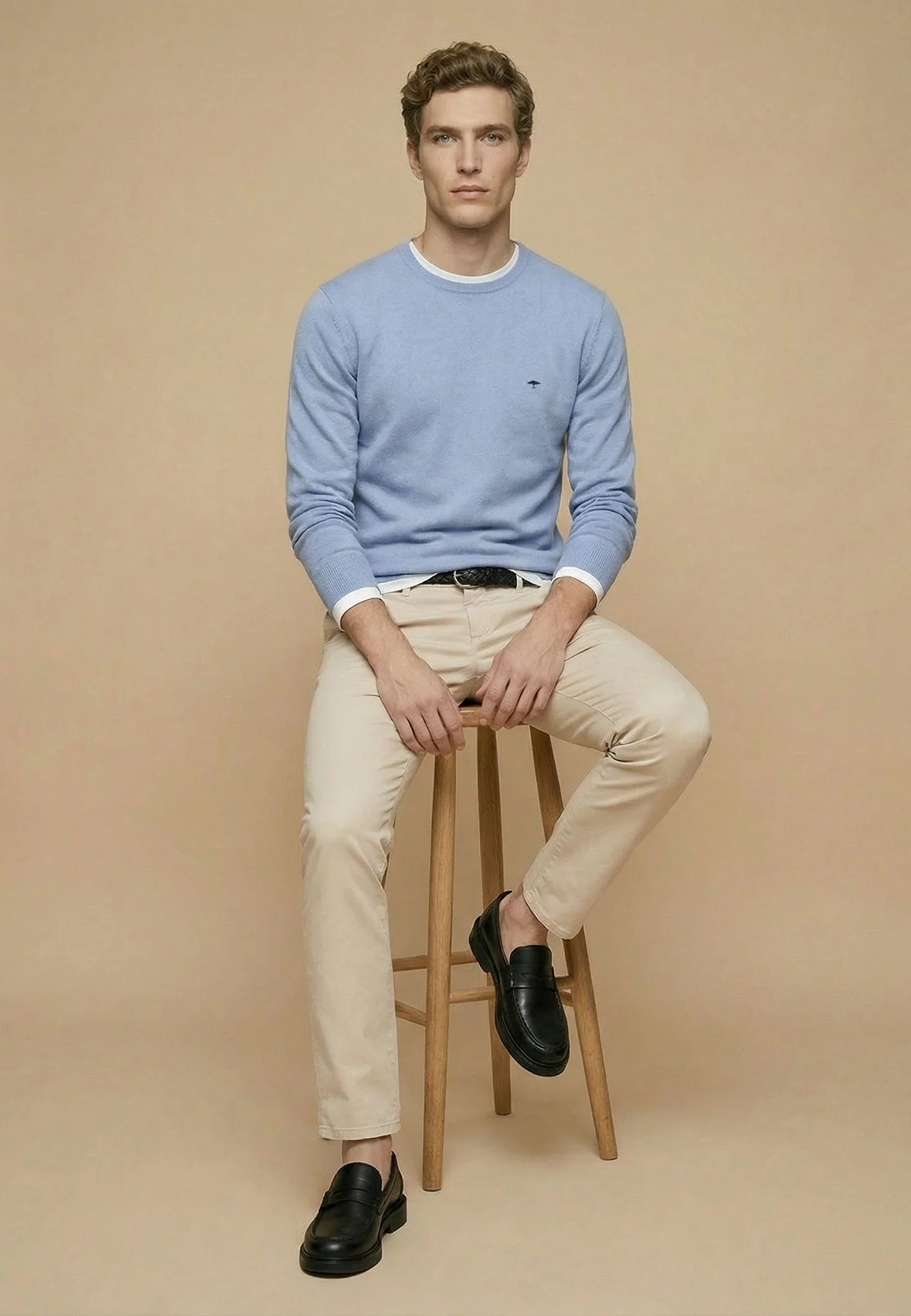 Feinstrickpullover aus reiner Baumwolle mit Rundhalsausschnitt - Image 8