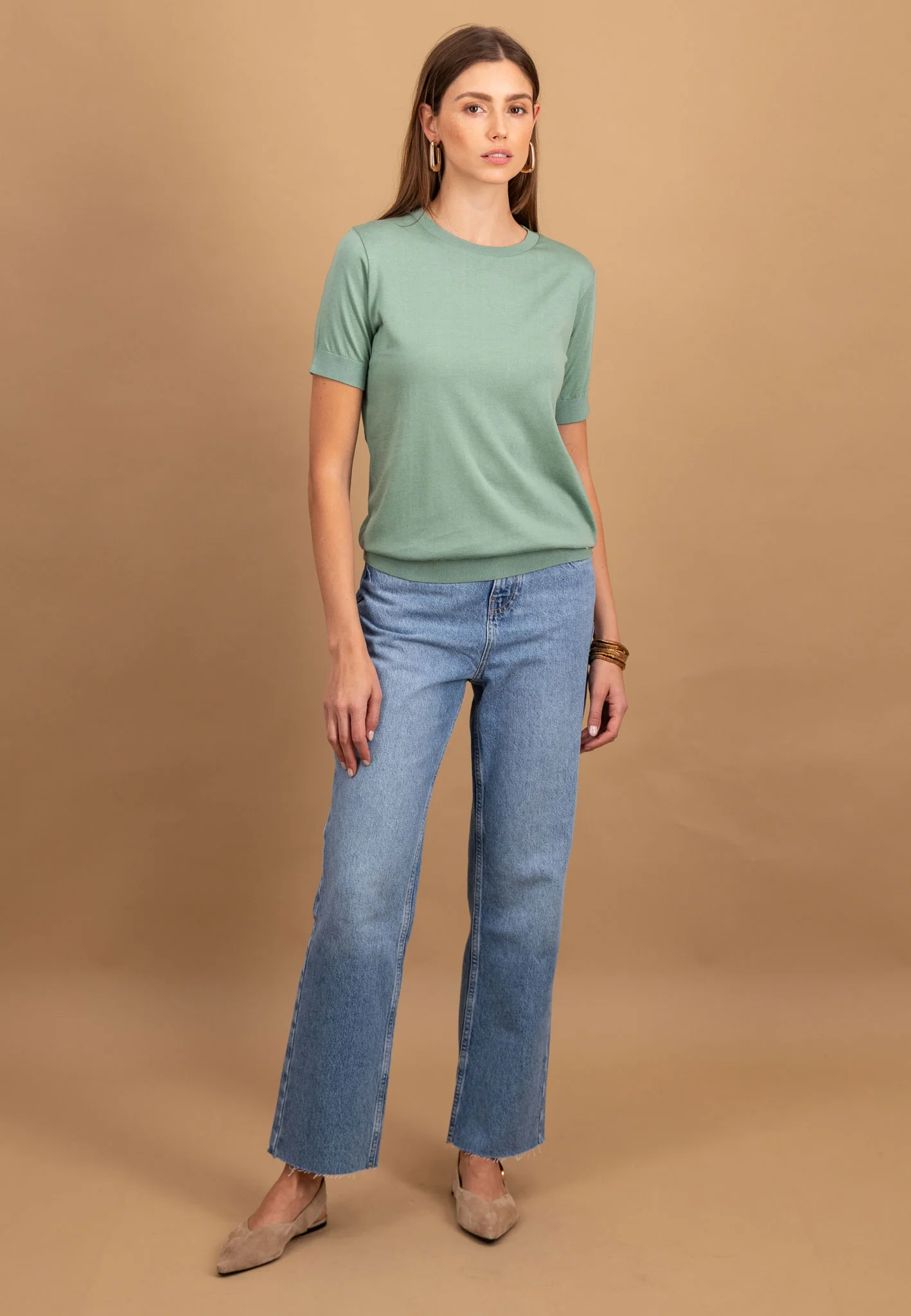 Halbarm-Feinstrickpullover aus Lyocell Baumwoll-Mix - Image 4