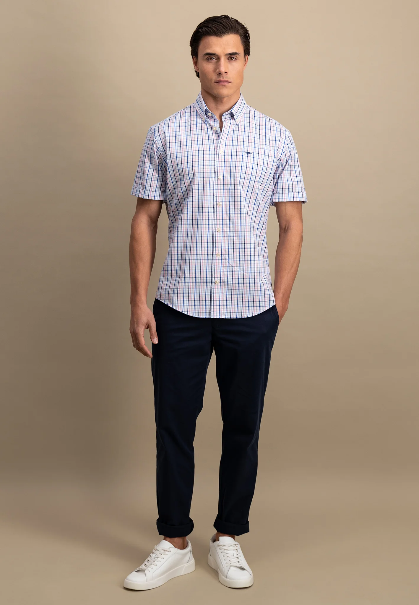 Halbarm-Hemd aus Baumwolle fein kariert - Image 6