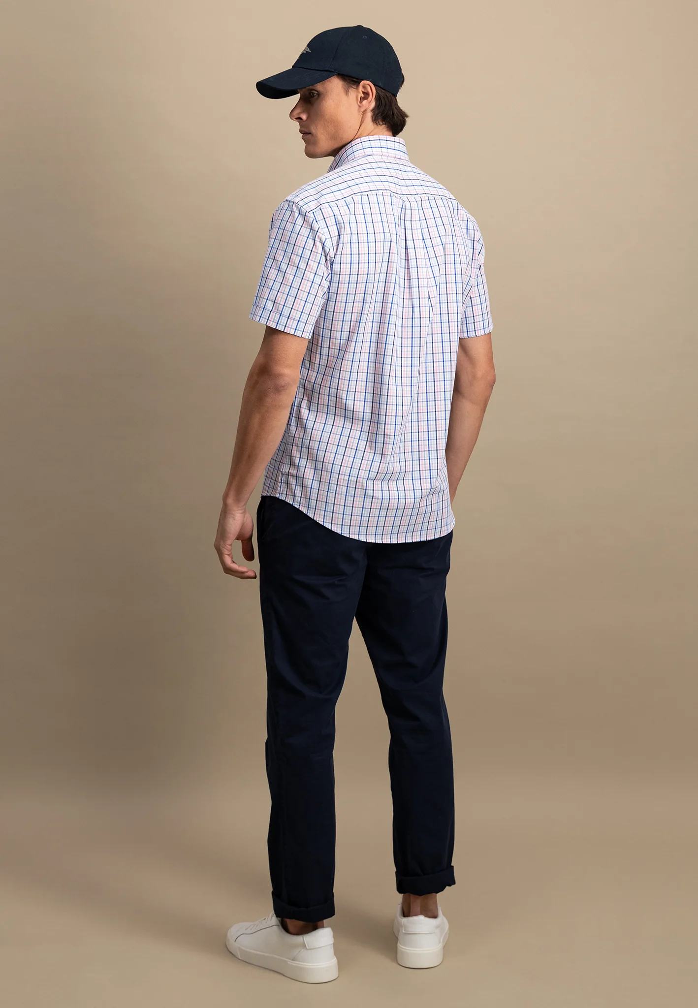 Halbarm-Hemd aus Baumwolle fein kariert - Image 7