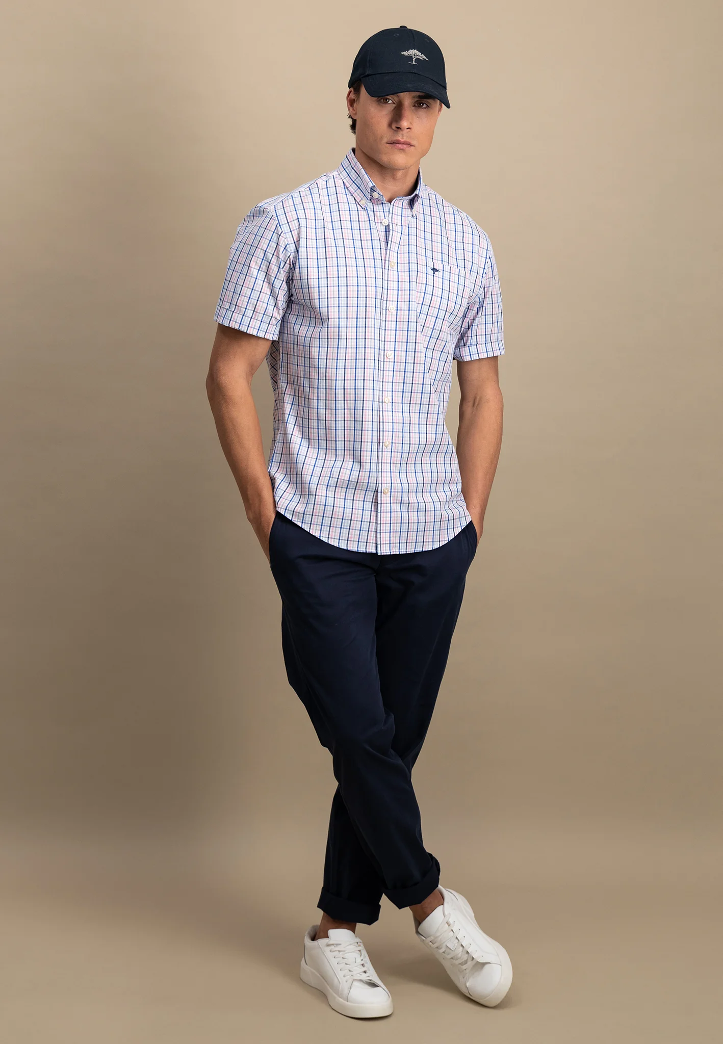 Halbarm-Hemd aus Baumwolle fein kariert - Image 8