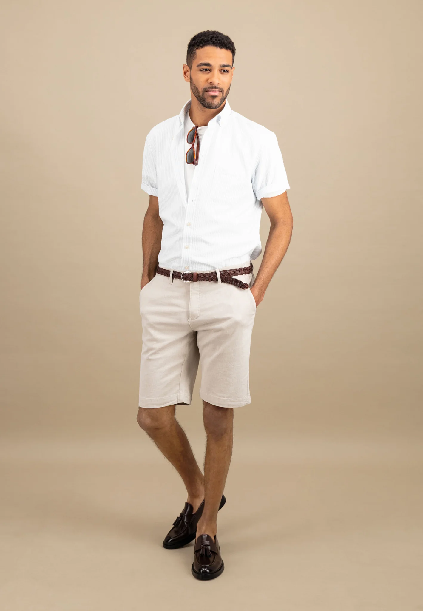 Halbarm-Hemd aus Baumwolle gestreift - Image 7