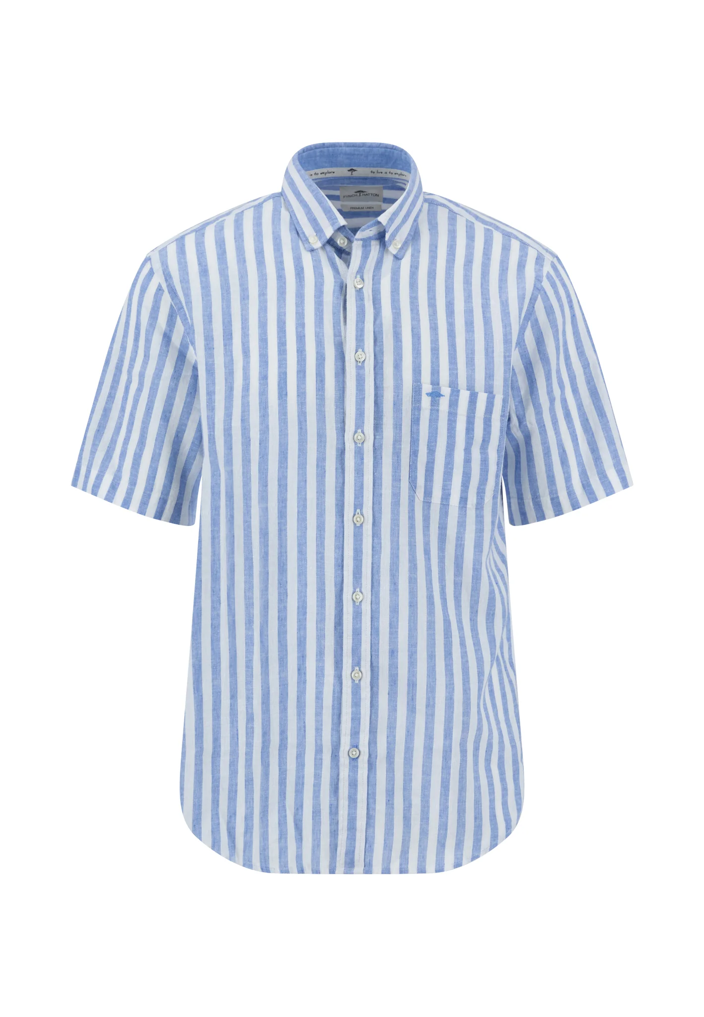 Halbarm-Hemd aus Leinen-Baumwollmix mit Streifen - Image 3