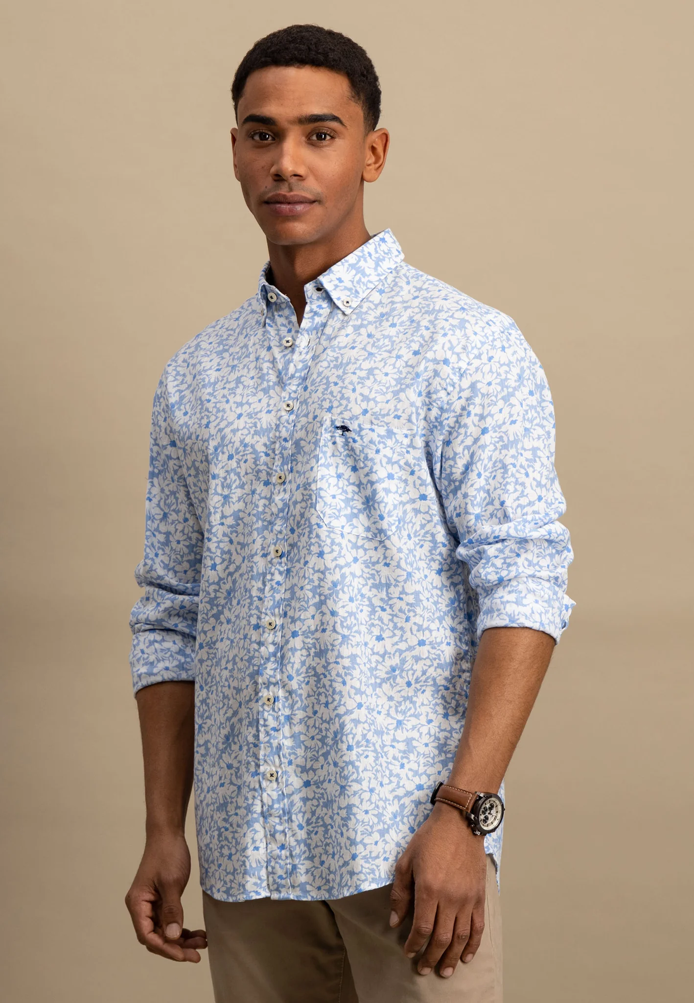 Hemd aus Leinen mit botanischem Muster - Image 6