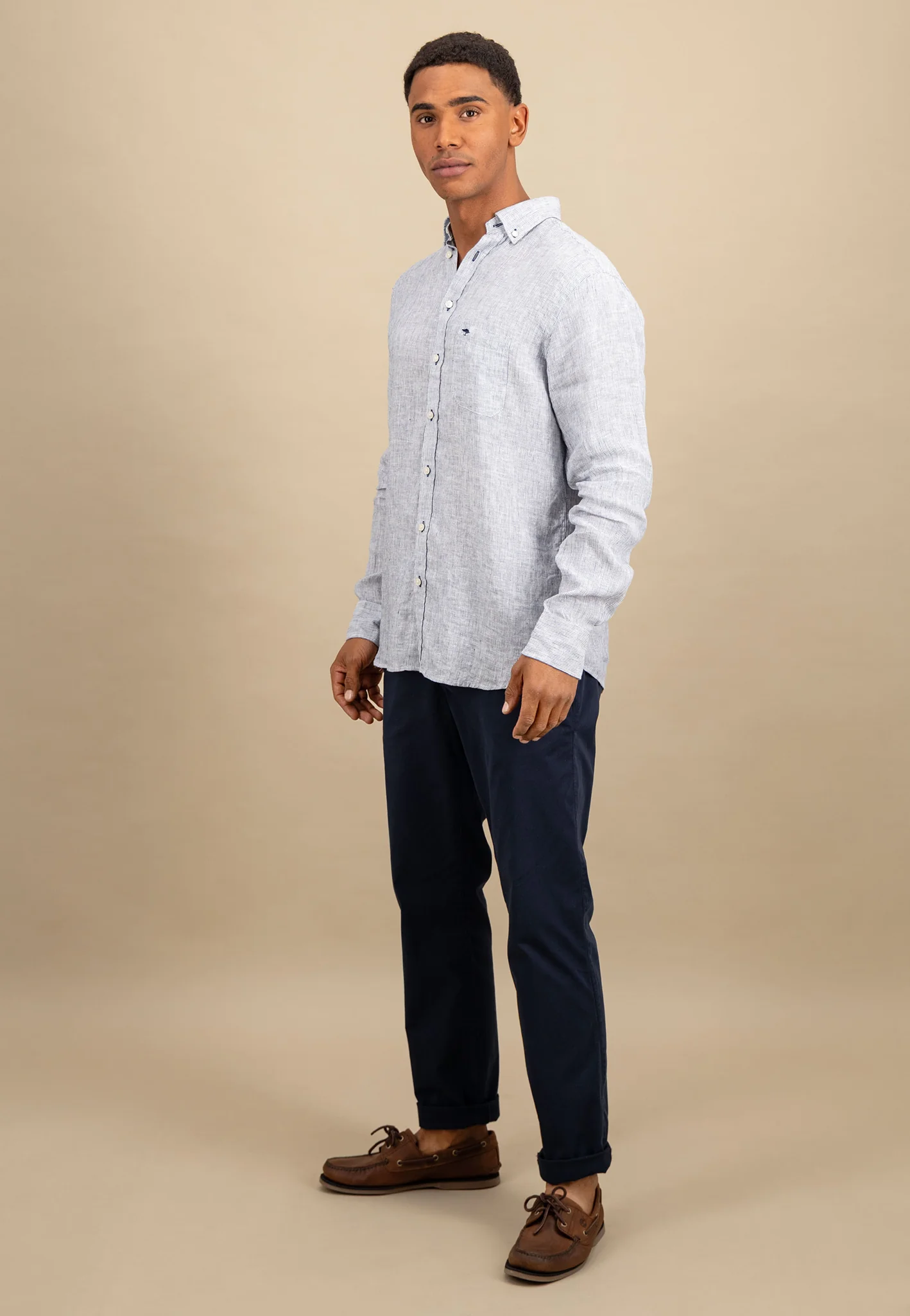 Hemd aus Leinen mit Button-Down-Kragen - Image 4