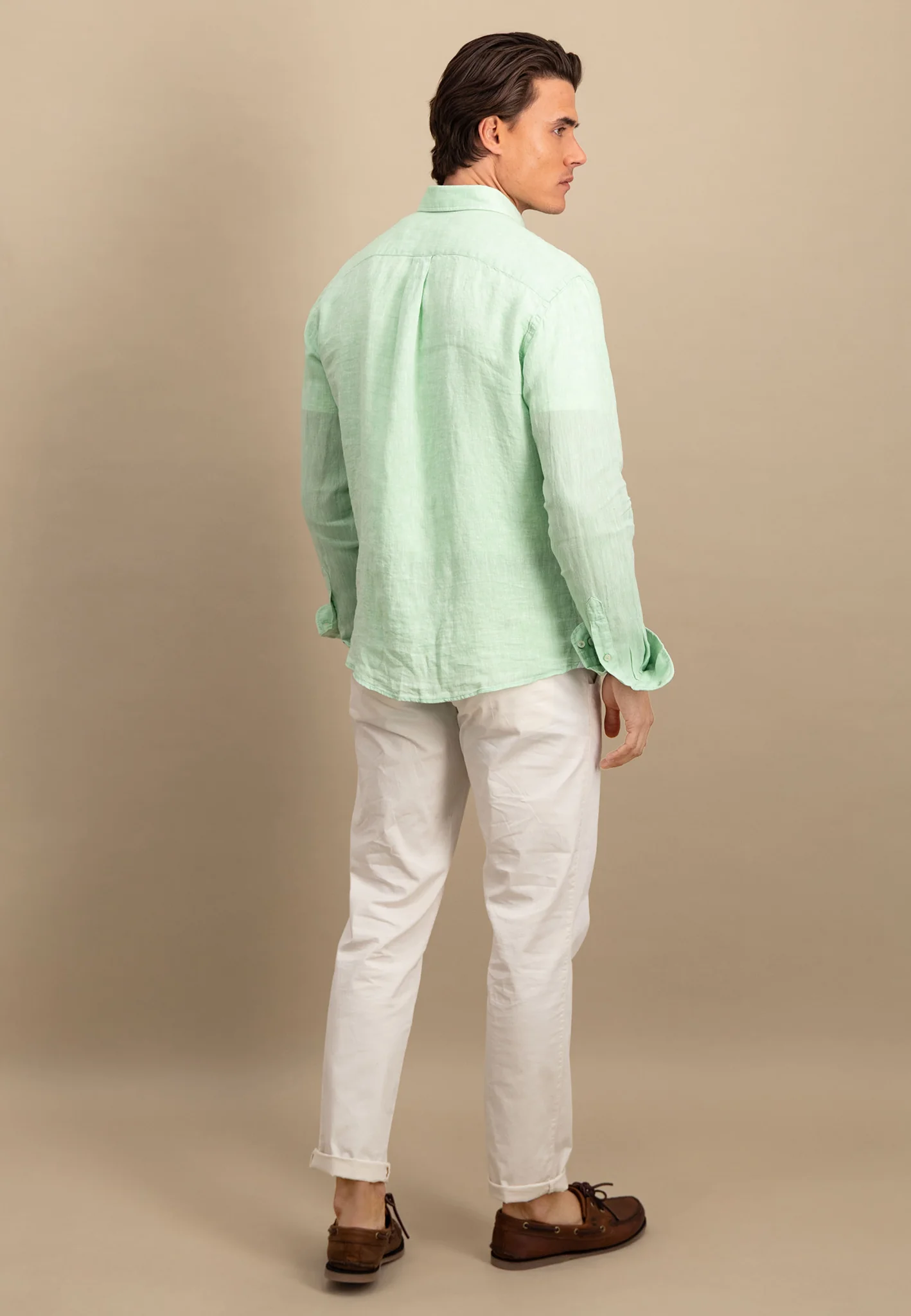 Hemd aus Leinen mit Button-Down-Kragen - Image 3