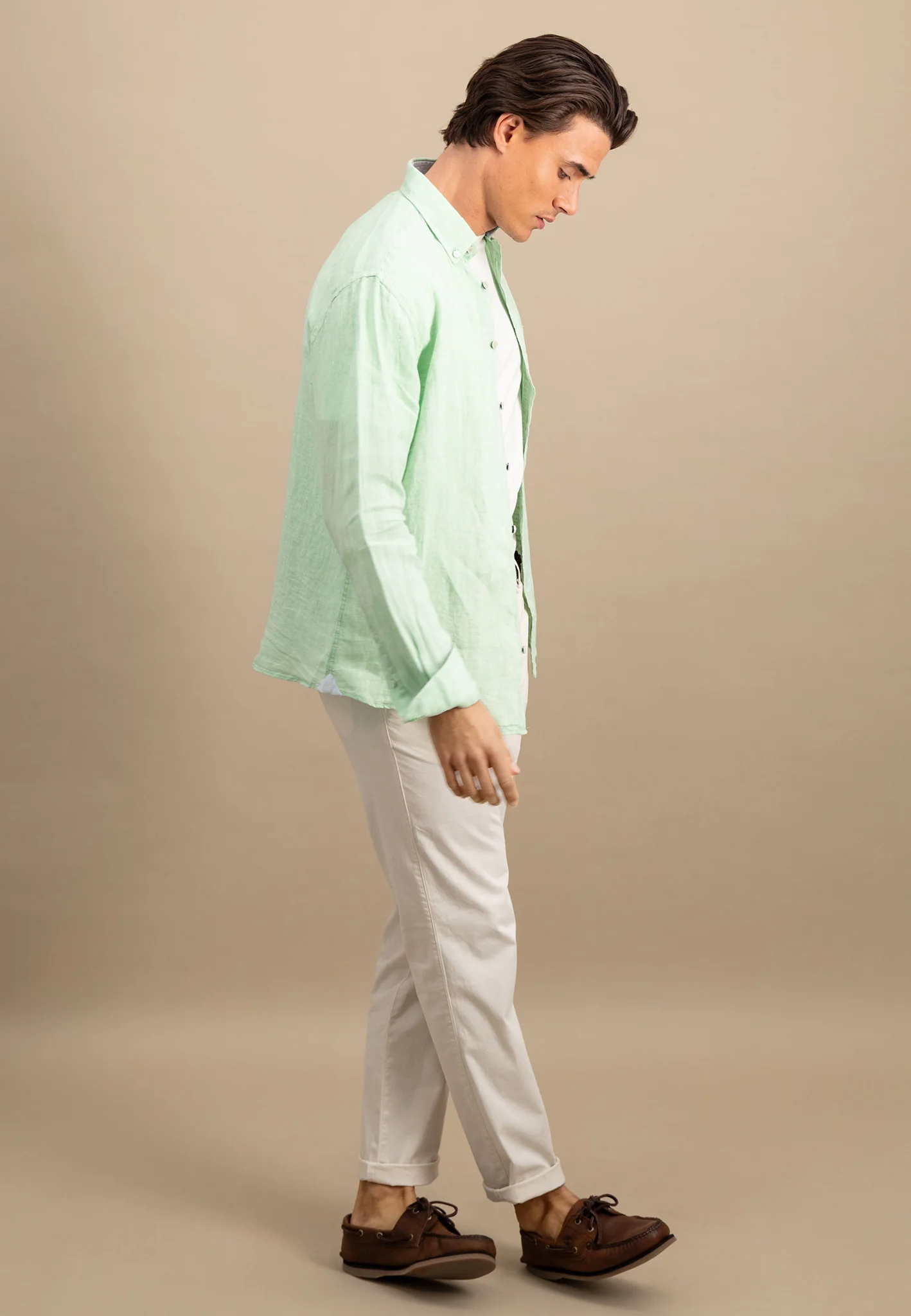 Hemd aus Leinen mit Button-Down-Kragen - Image 4