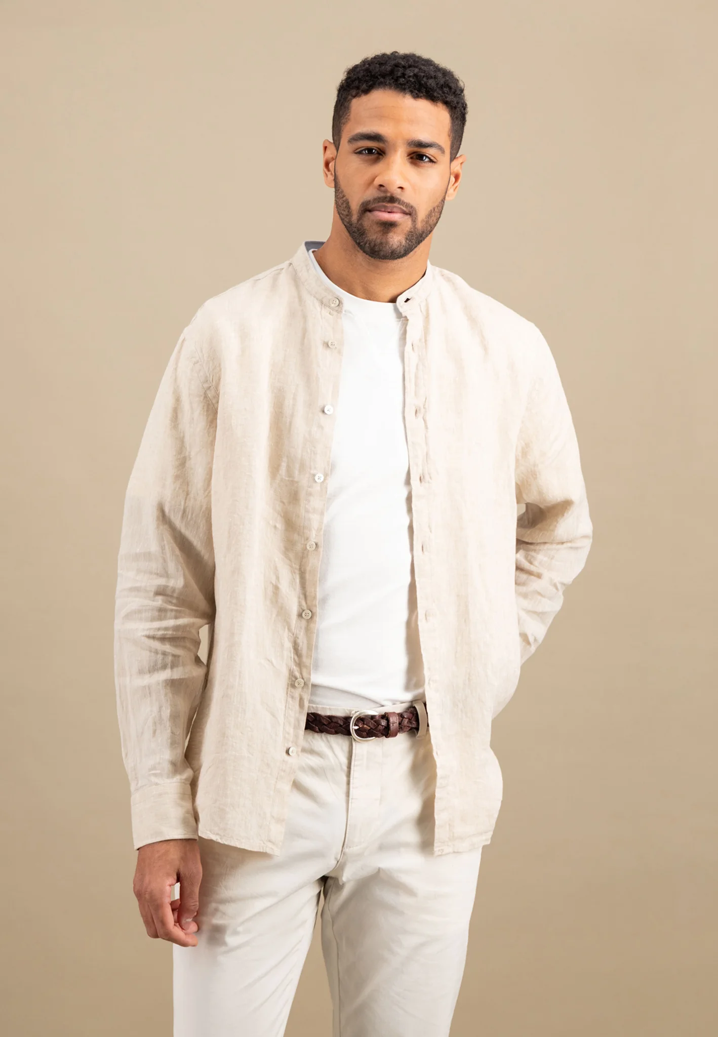 Hemd aus Leinen mit Stehkragen - Image 18