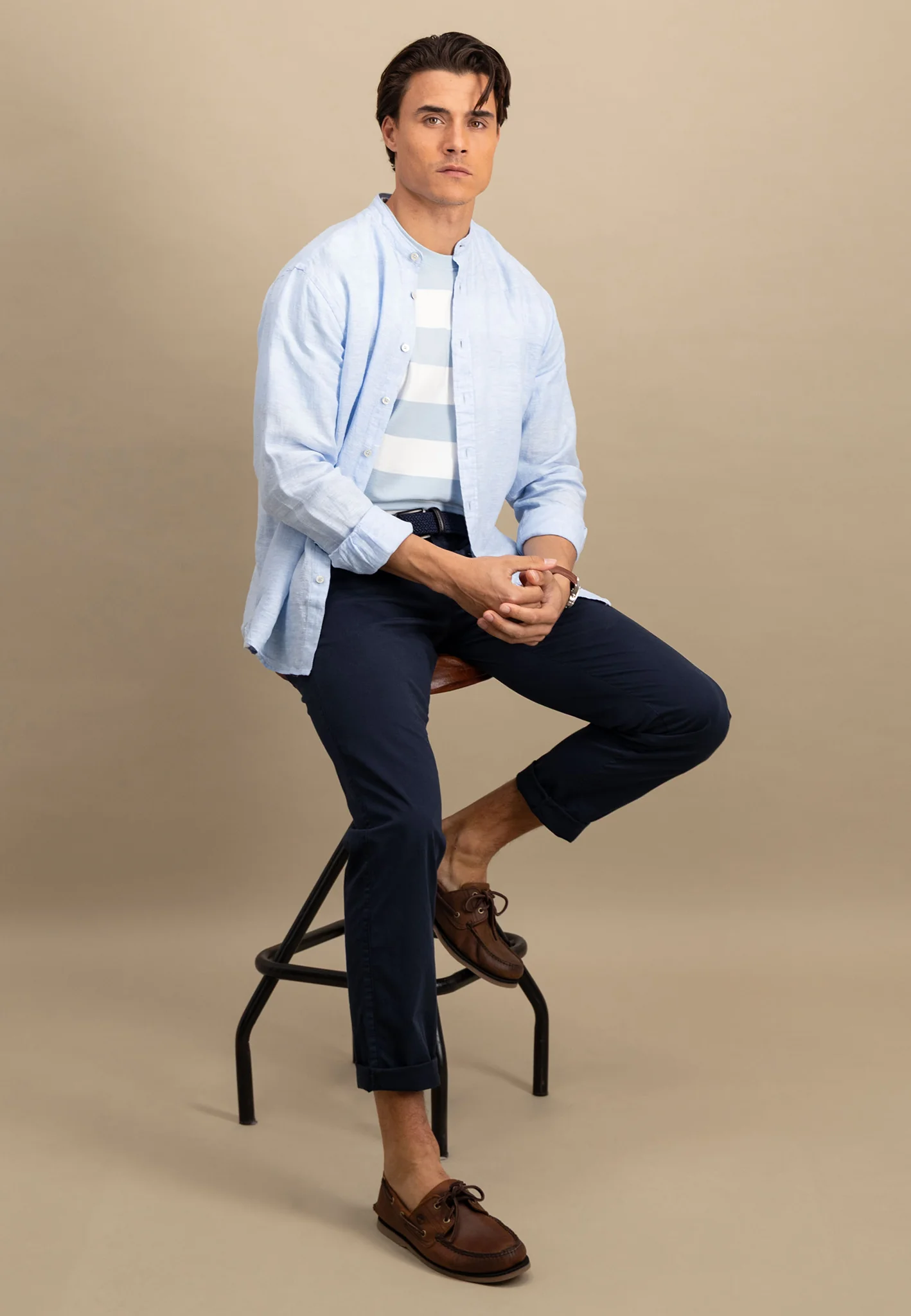 Hemd aus Leinen mit Stehkragen - Image 4