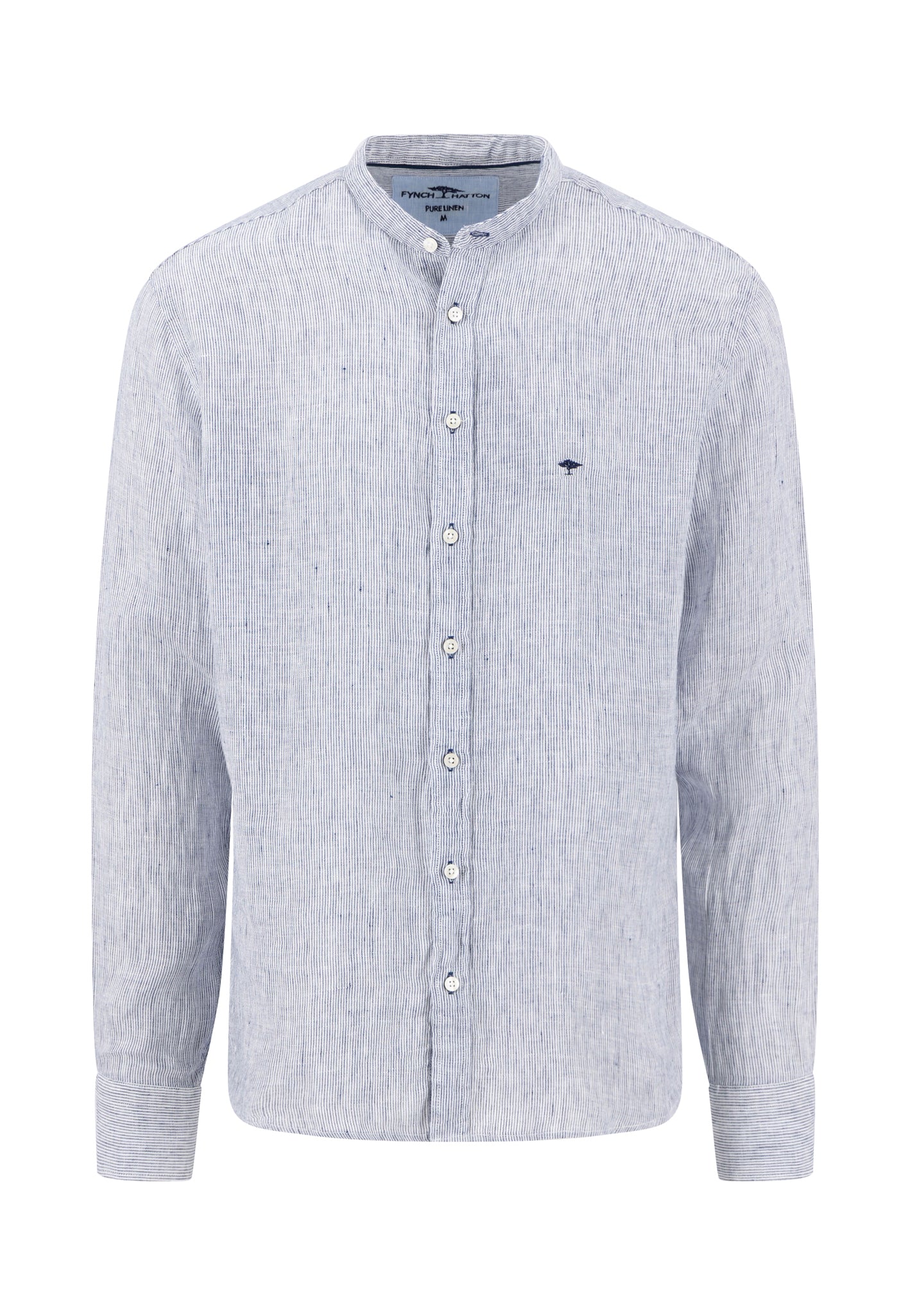 Hemd aus Leinen mit Stehkragen und Streifen - Image 3