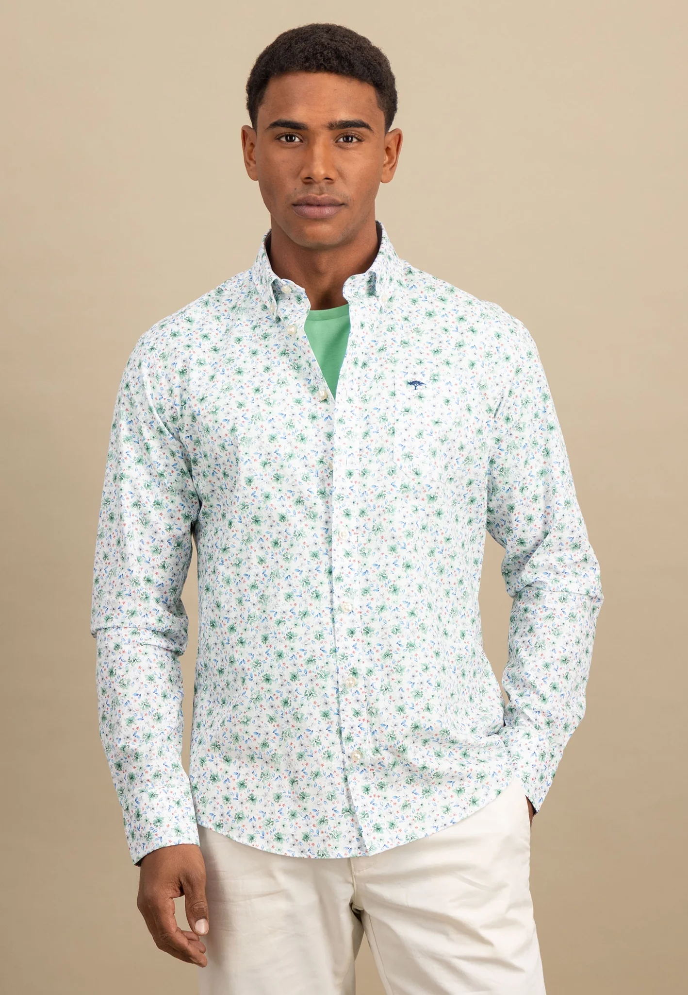 Hemd mit Button-Down-Kragen und floralem Print - Image 7