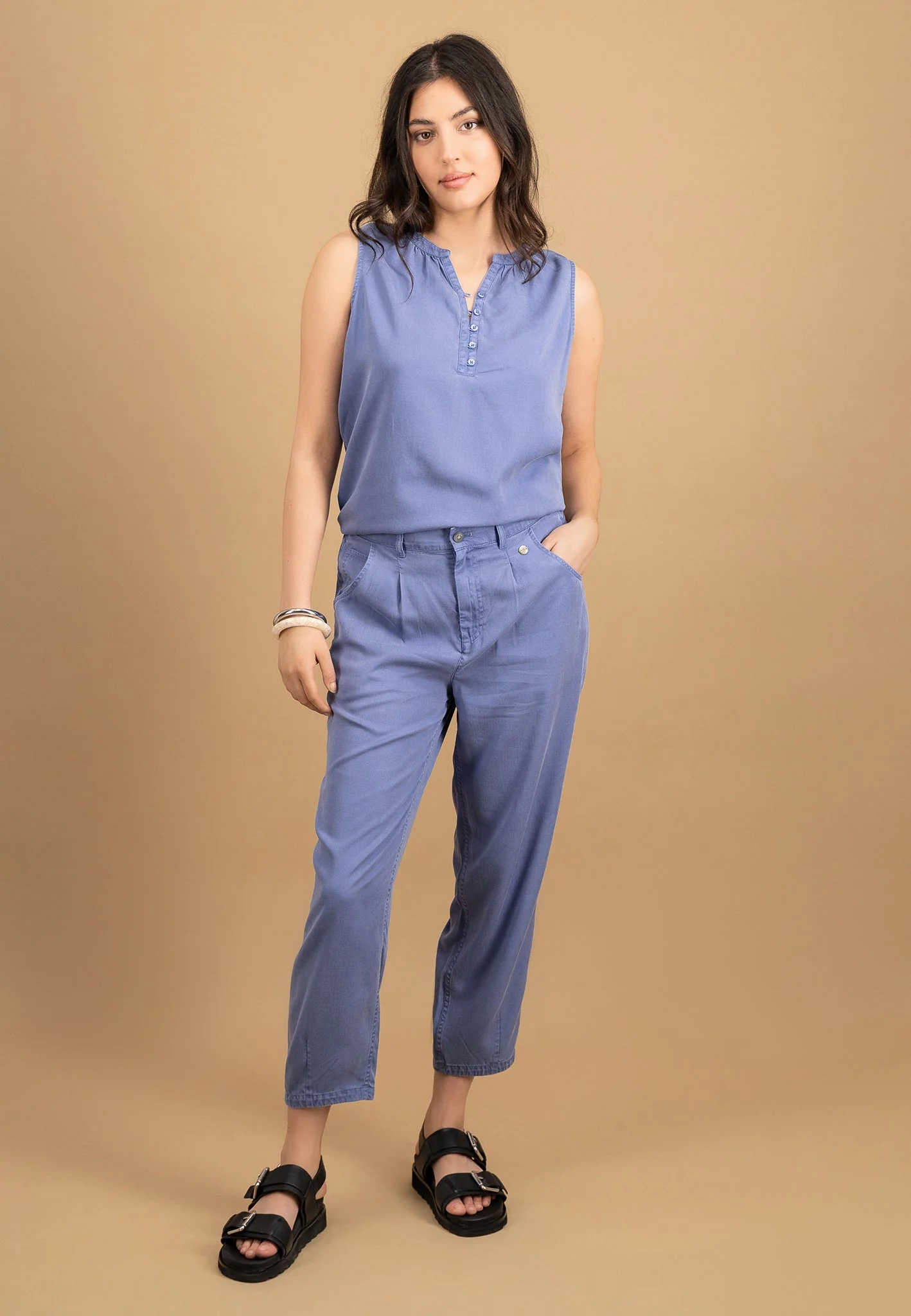 Hose aus Lyocell mit lockerer Passform und softem Griff - Straight-Leg - Image 14