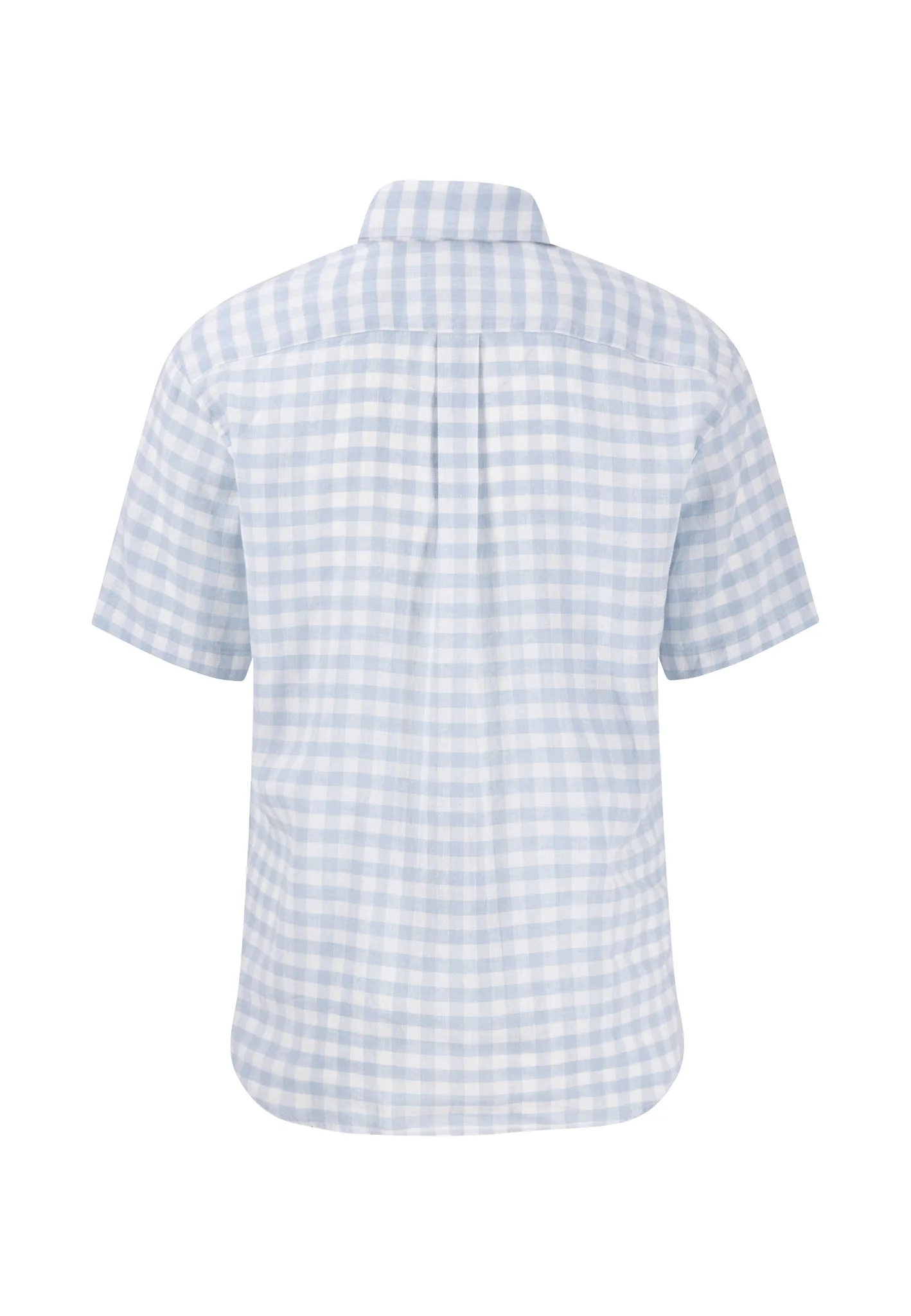 Kariertes kurzarm Hemd aus Leinen mit Brusttasche - Image 4