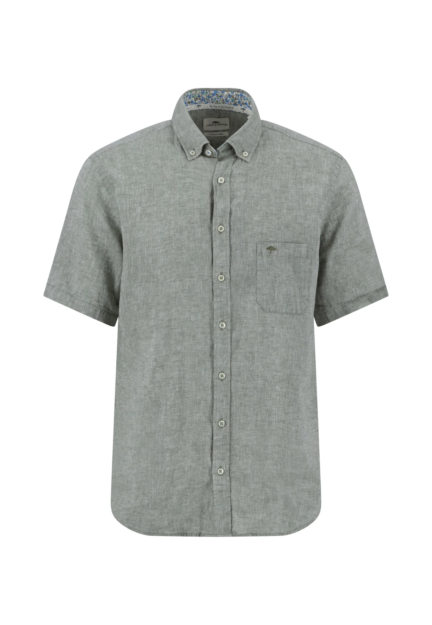 Kurzarm Hemd aus Leinen-Baumwoll-Mix mit Brusttasche - Image 11