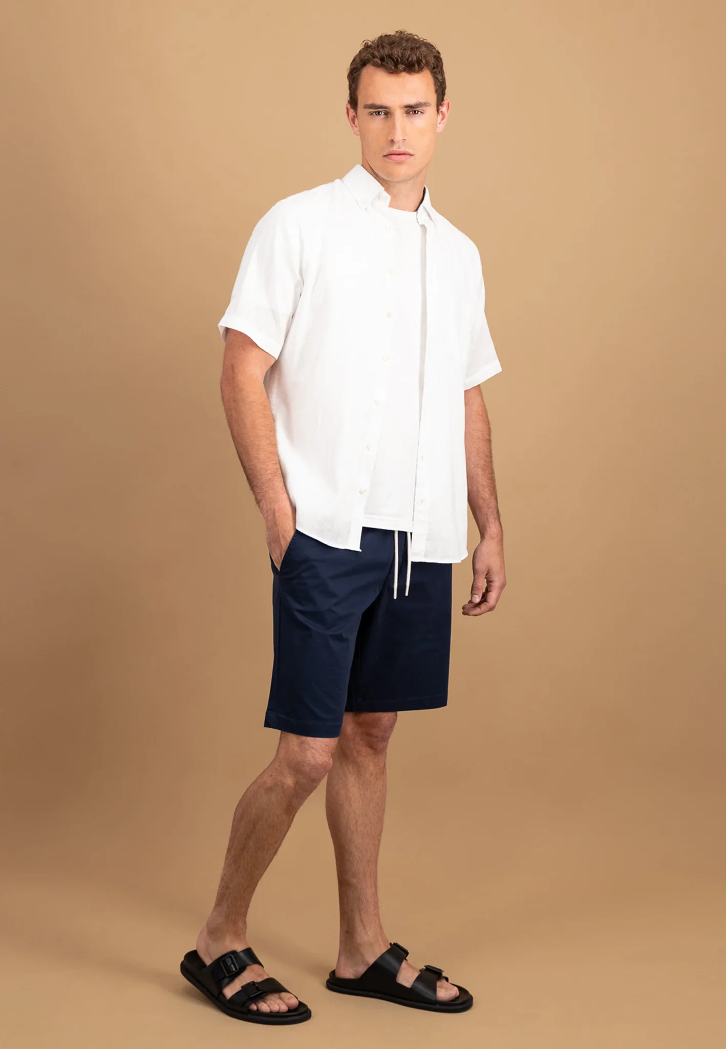 Kurzarm Hemd aus Leinen-Baumwoll-Mix mit Brusttasche - Image 16