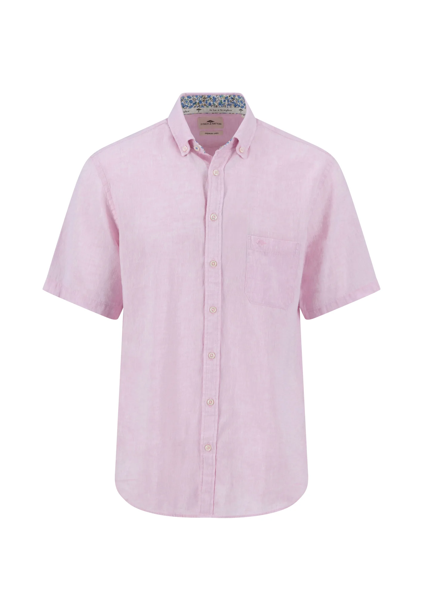 Kurzarm Hemd aus Leinen-Baumwoll-Mix mit Brusttasche - Image 21