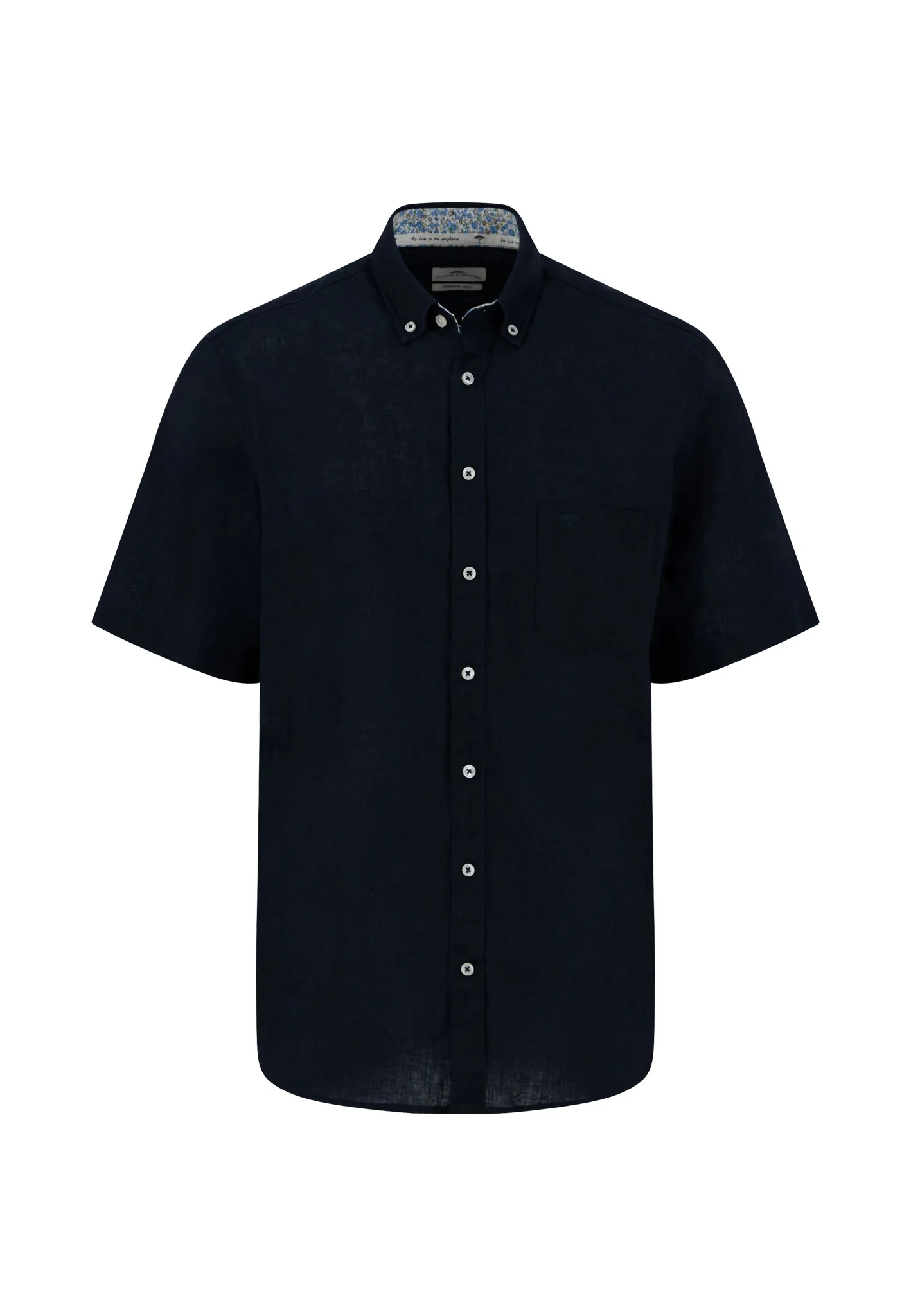 Kurzarm Hemd aus Leinen-Baumwoll-Mix mit Brusttasche - Image 25