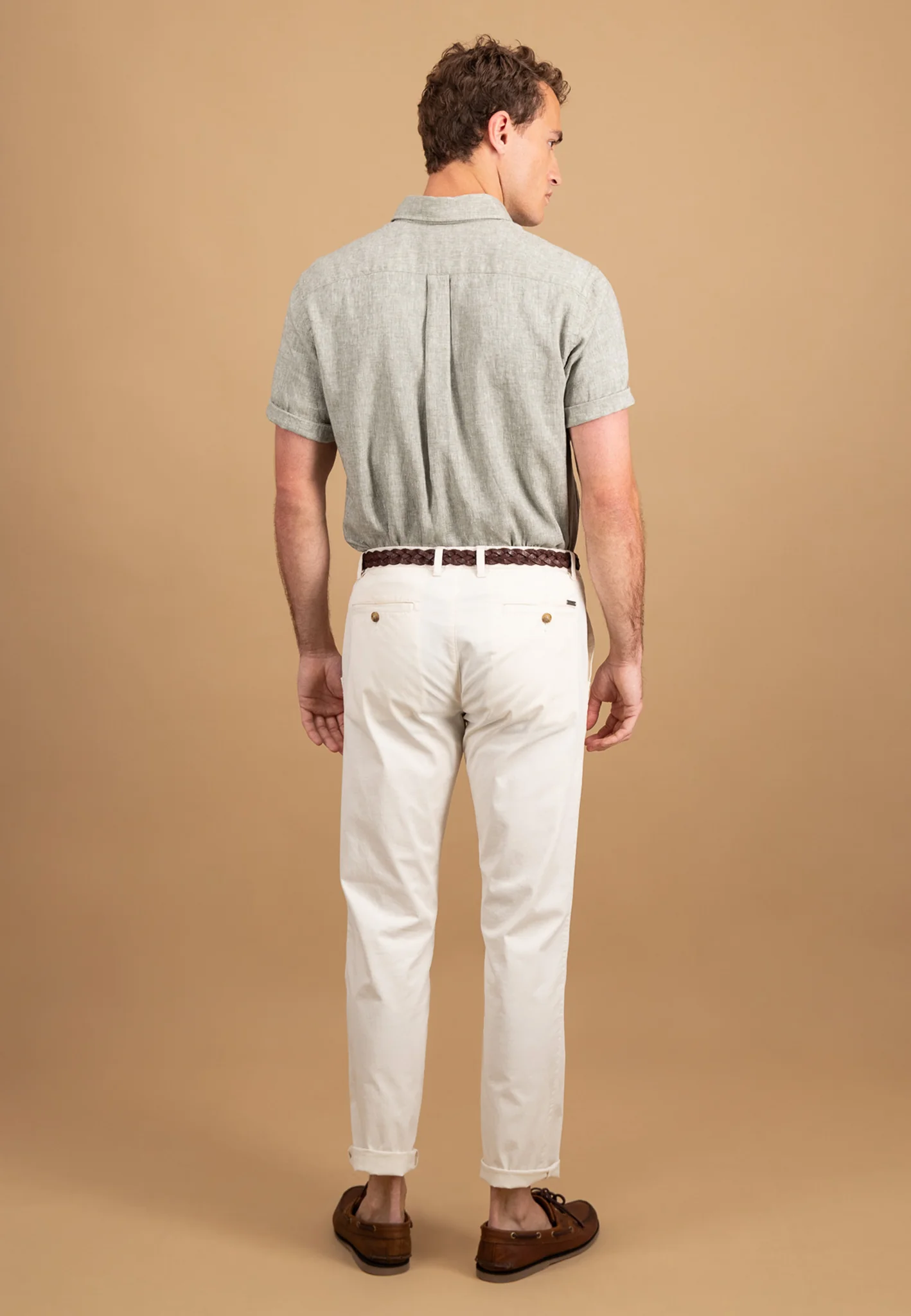 Kurzarm Hemd aus Leinen-Baumwoll-Mix mit Brusttasche - Image 9