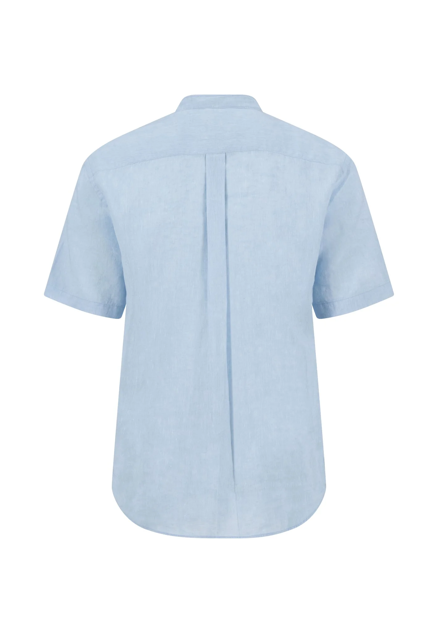 Kurzarm Hemd aus Leinen-Baumwoll-Mix mit Stehkragen - Image 3