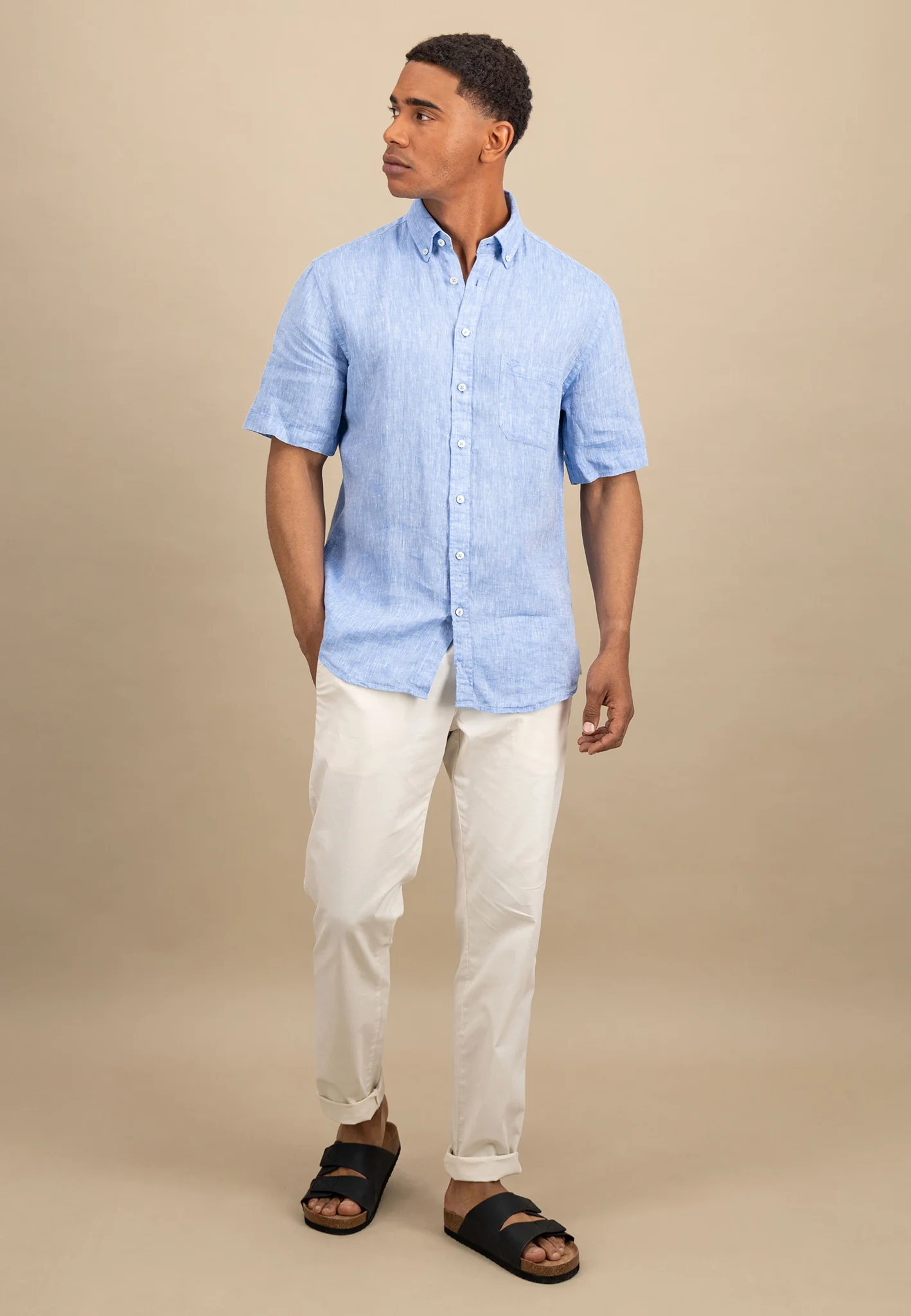 Kurzarm Hemd aus Leinen mit Brusttasche - Image 16