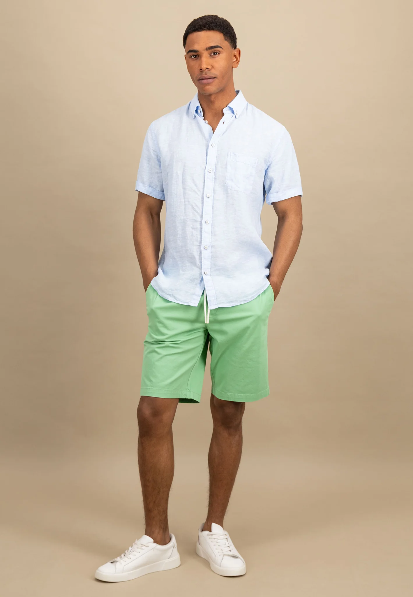 Kurzarm Hemd aus Leinen mit Brusttasche - Image 20