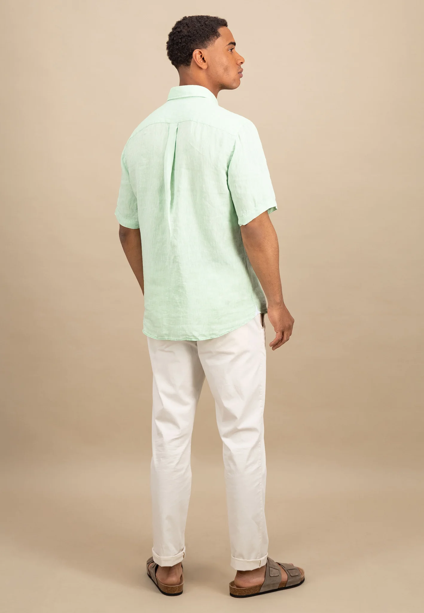Kurzarm Hemd aus Leinen mit Brusttasche - Image 3