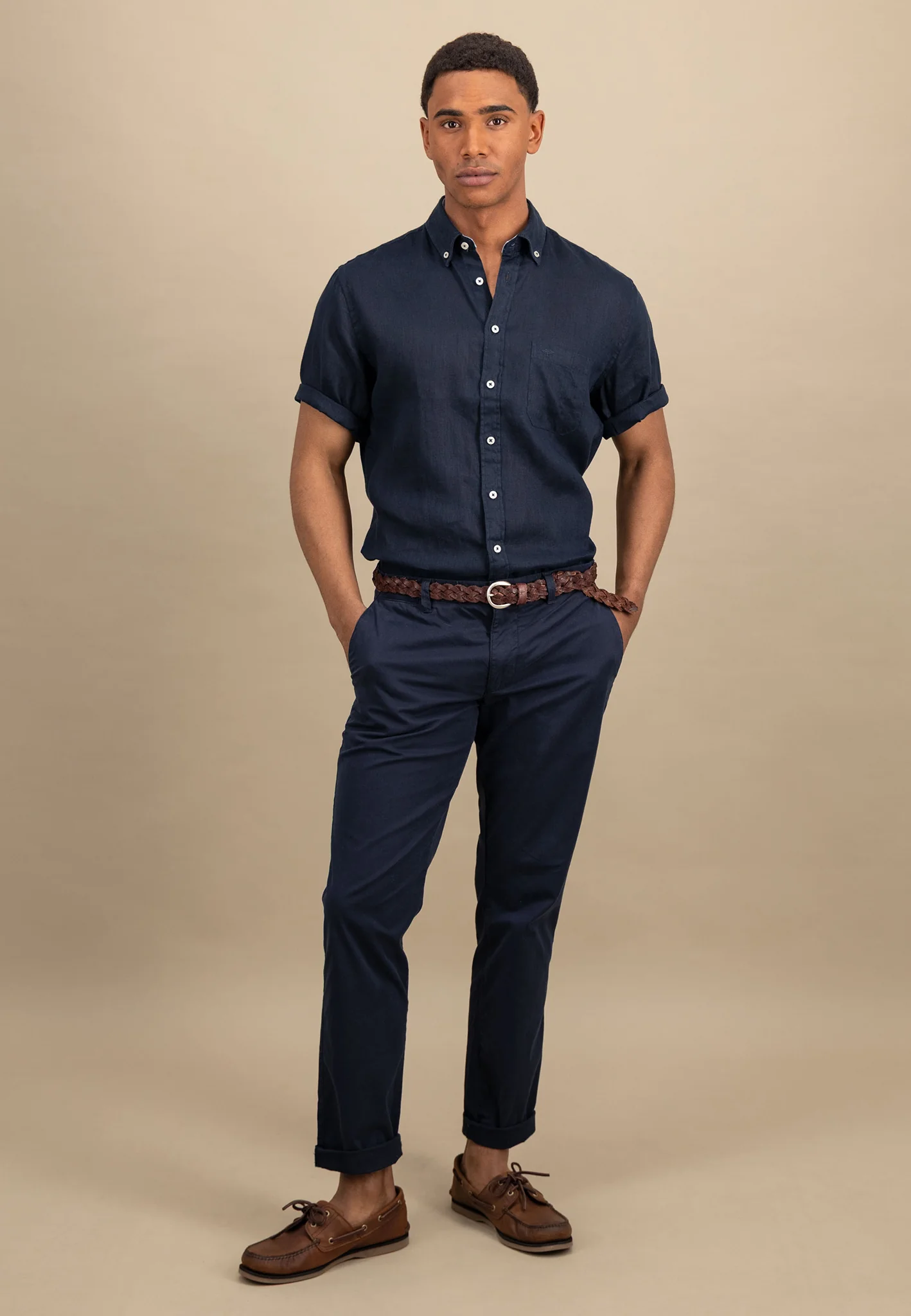 Kurzarm Hemd aus Leinen mit Brusttasche - Image 32