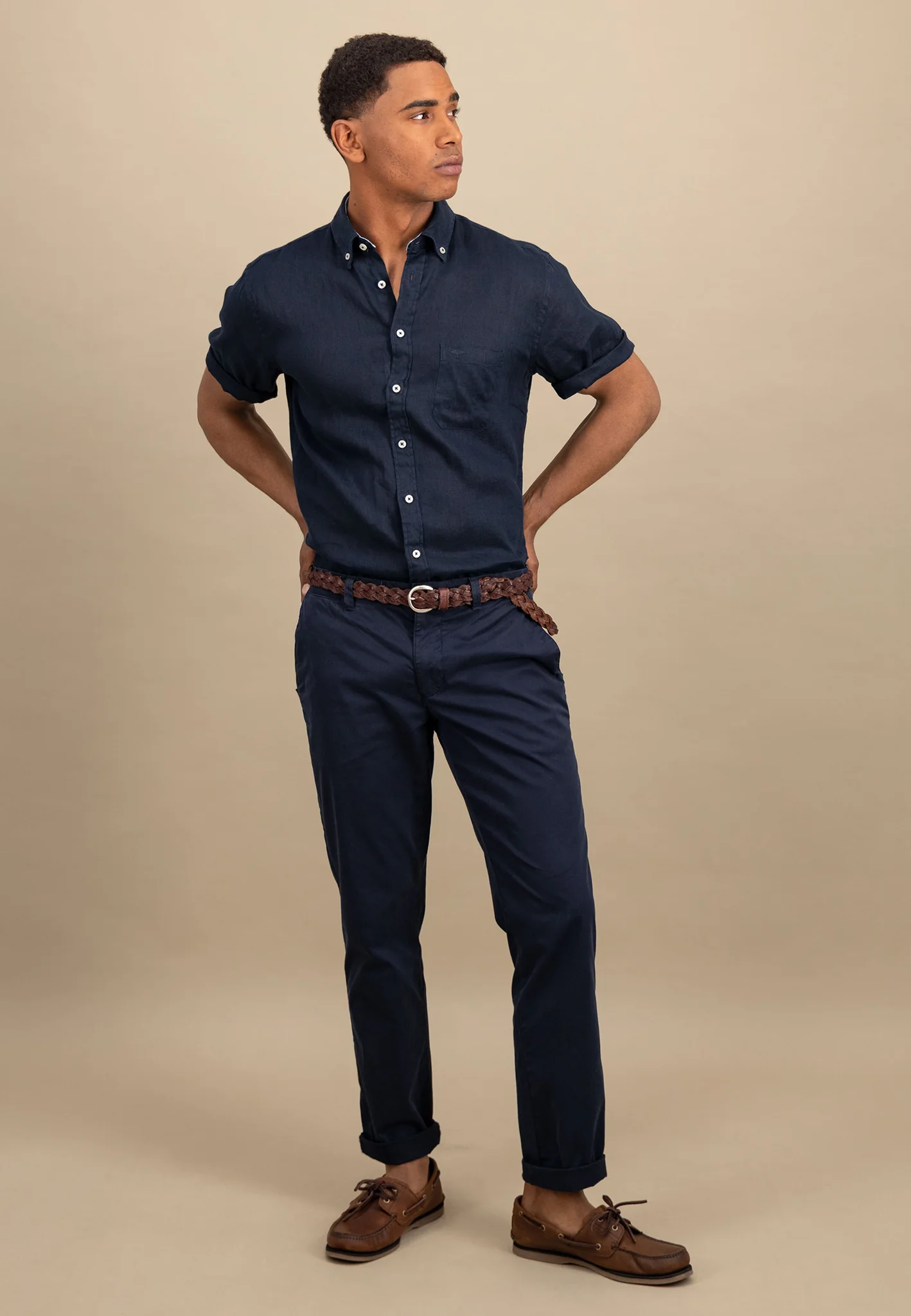 Kurzarm Hemd aus Leinen mit Brusttasche - Image 34