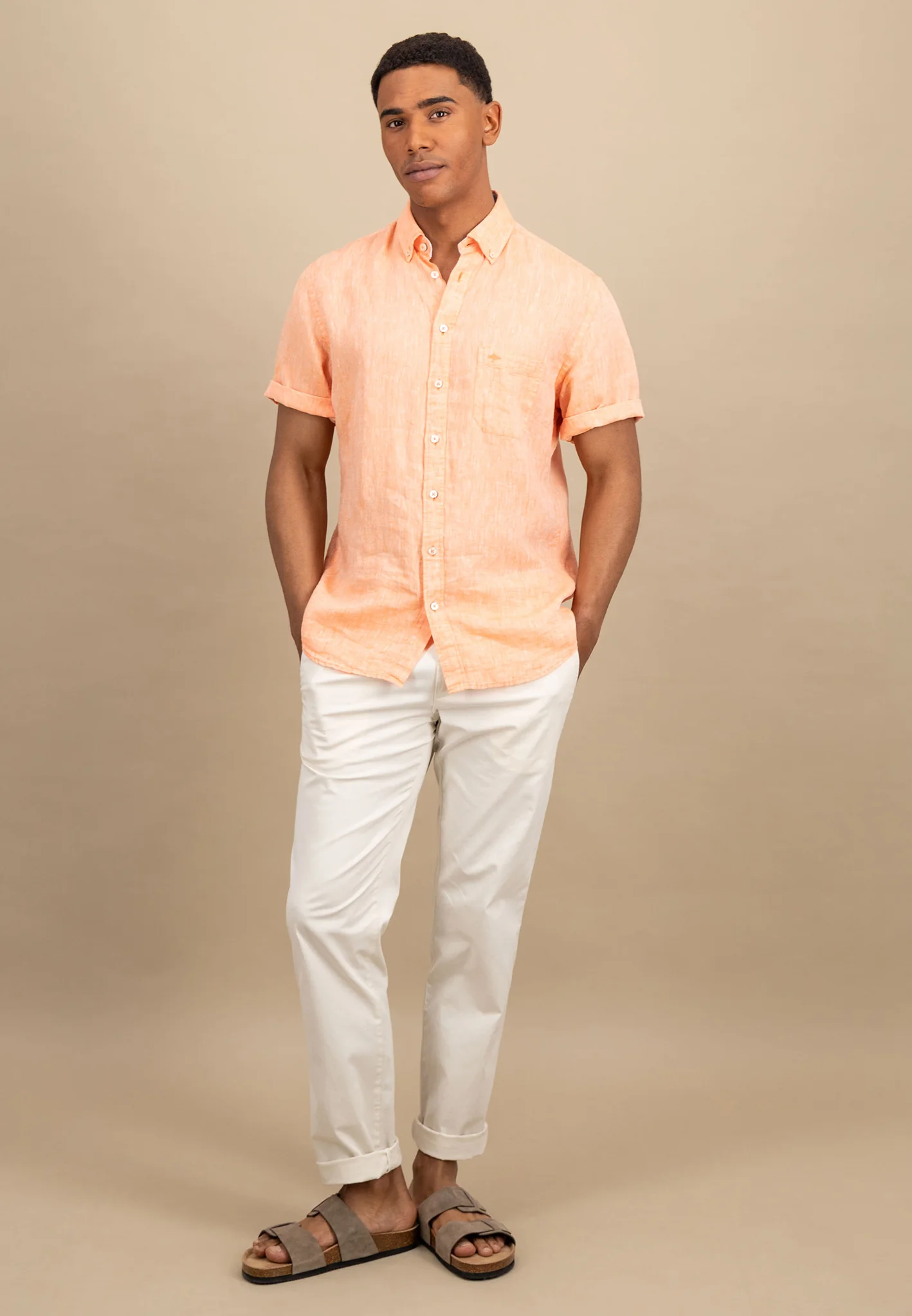 Kurzarm Hemd aus Leinen mit Brusttasche - Image 8