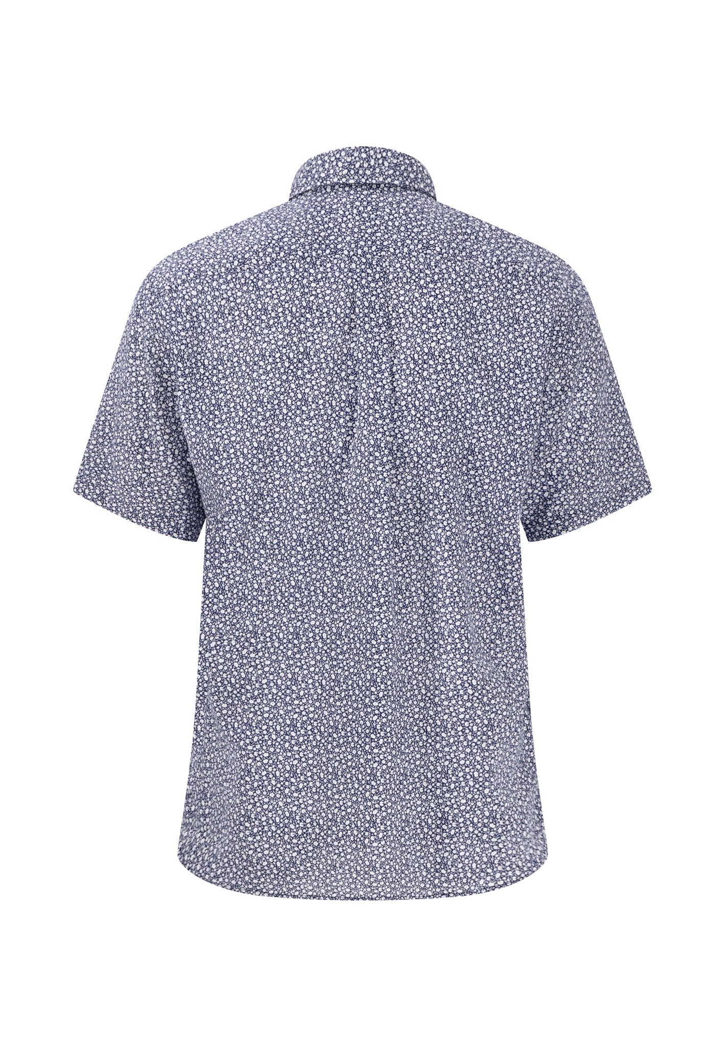 Kurzarm Hemd aus Leinen mit Muster und Brusttasche - Image 12