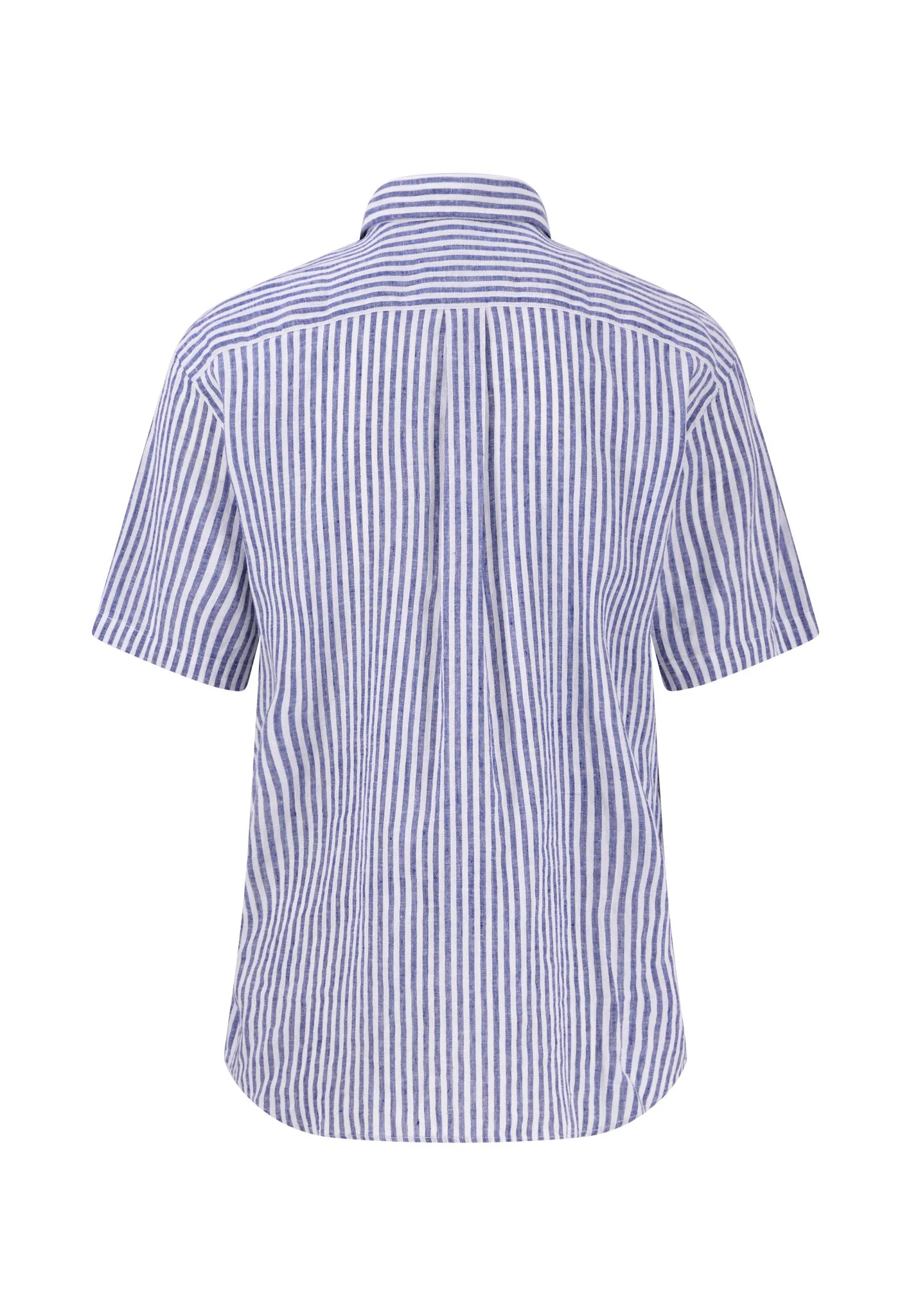 Kurzarm Hemd aus Leinen mit Streifen und Brusttasche - Image 8