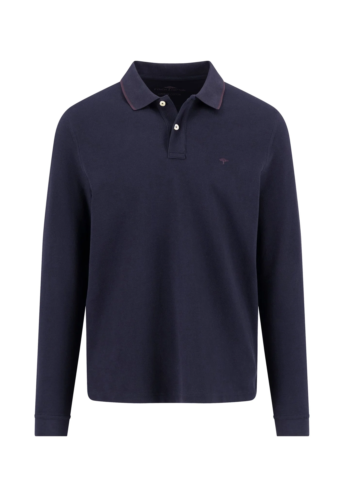 Langarm-Poloshirt aus Baumwolle mit Kontrastkragen - Image 14