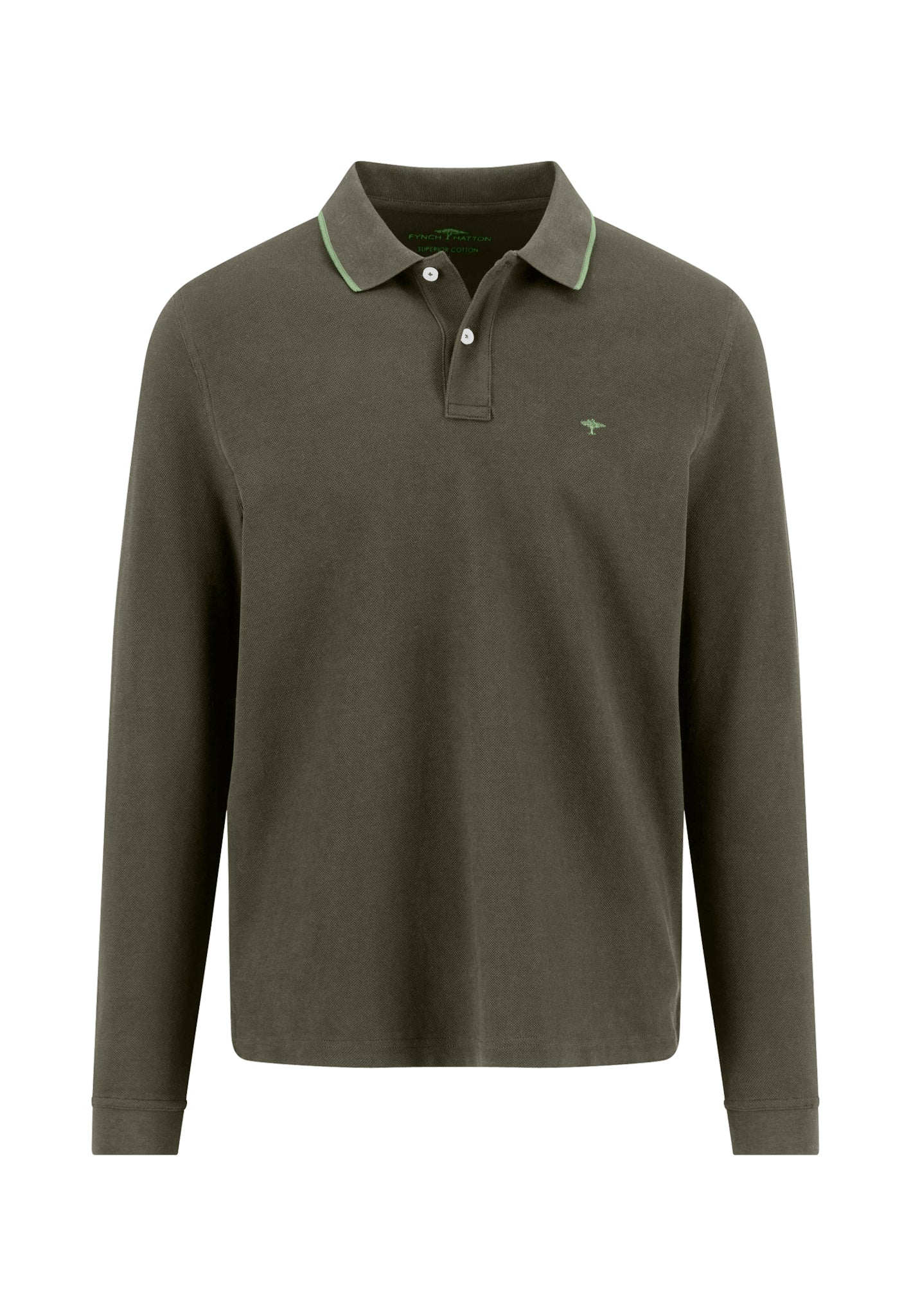 Langarm-Poloshirt aus Baumwolle mit Kontrastkragen - Image 19