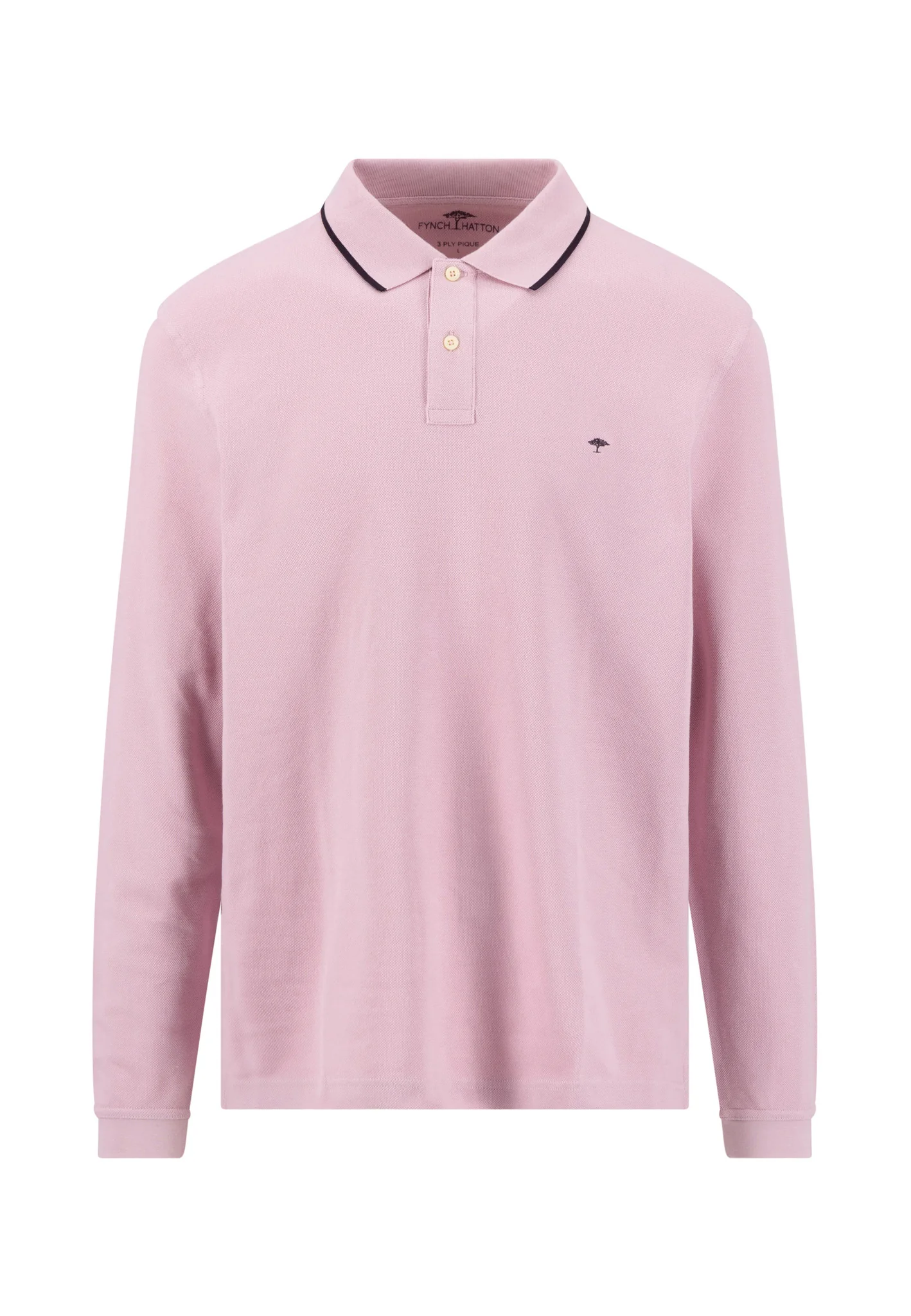 Langarm-Poloshirt aus Baumwolle mit Kontrastkragen - Image 4