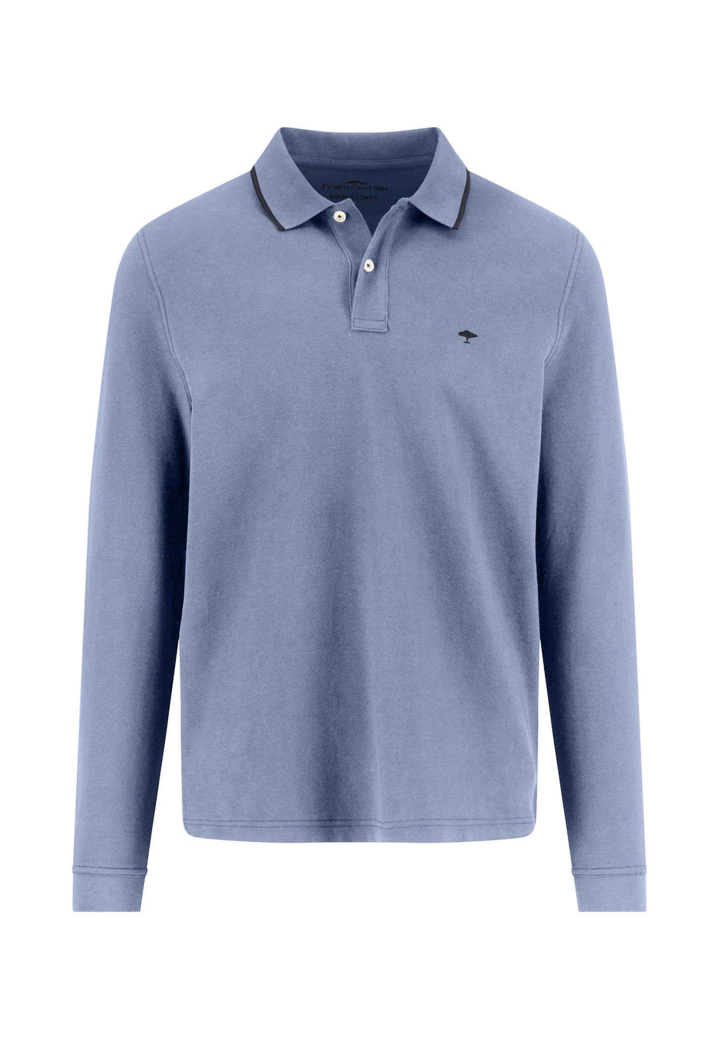 Langarm-Poloshirt aus Baumwolle mit Kontrastkragen - Image 9