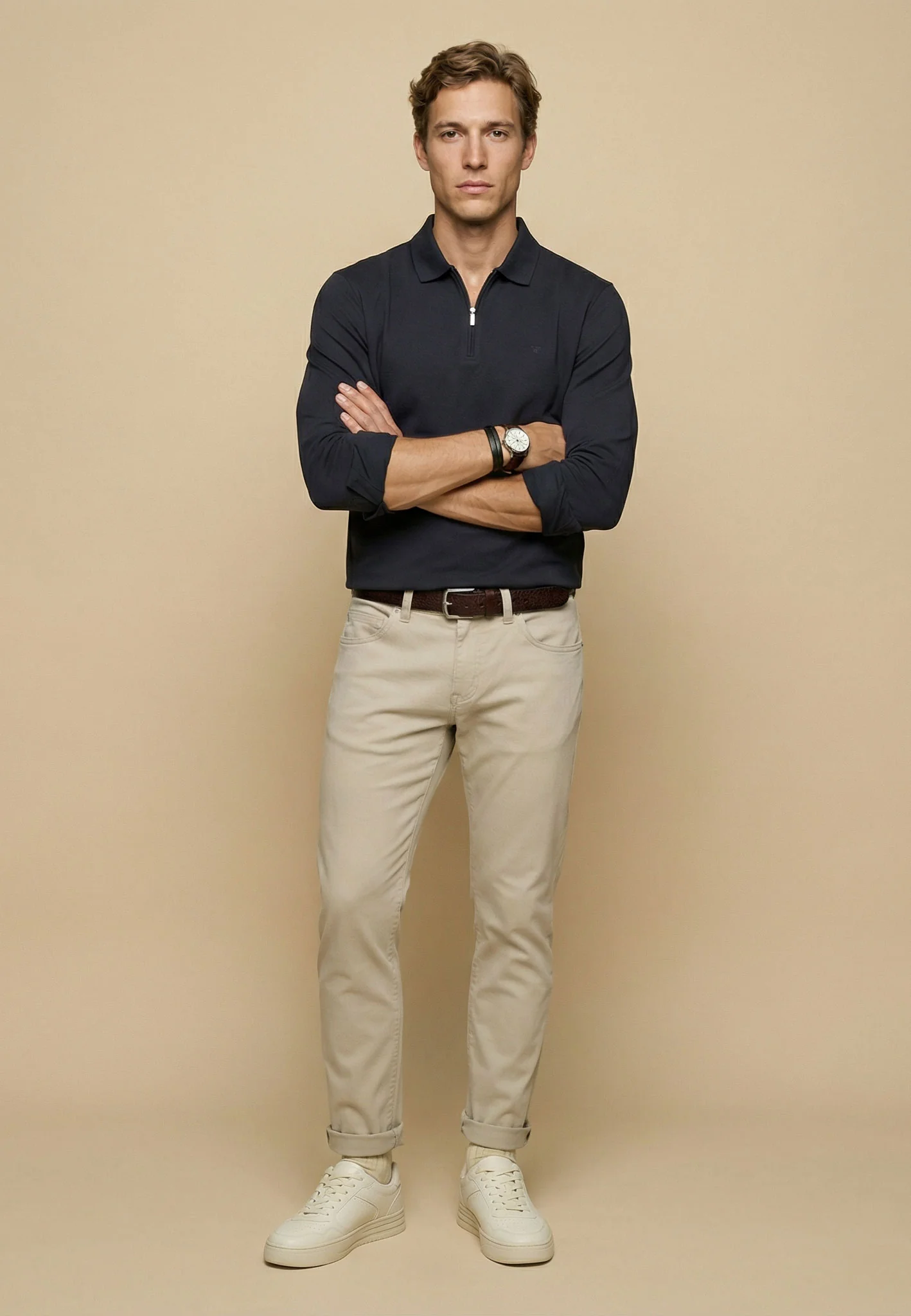 Langarm-Poloshirt aus Baumwolle mit Reißverschluss - Image 15